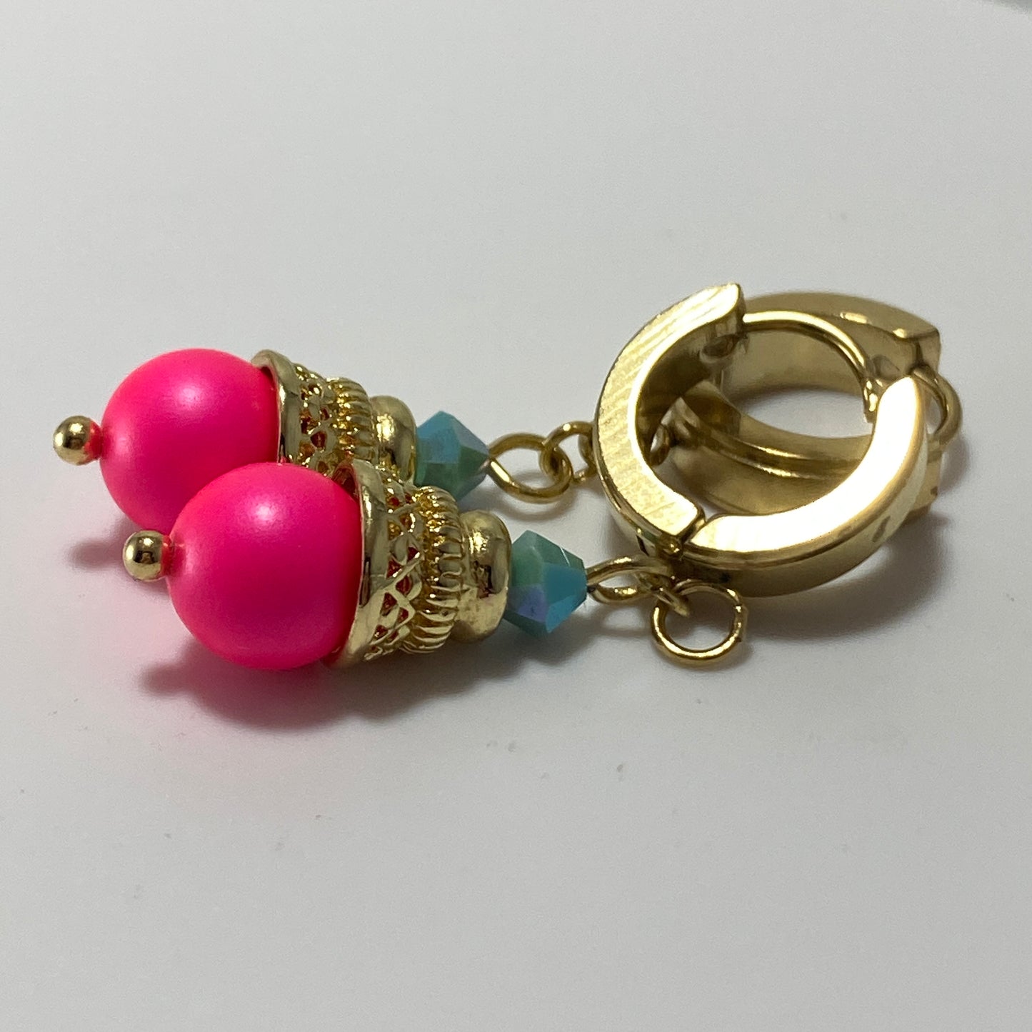 Crystals & Pearls Huggie Hoop Earrings
