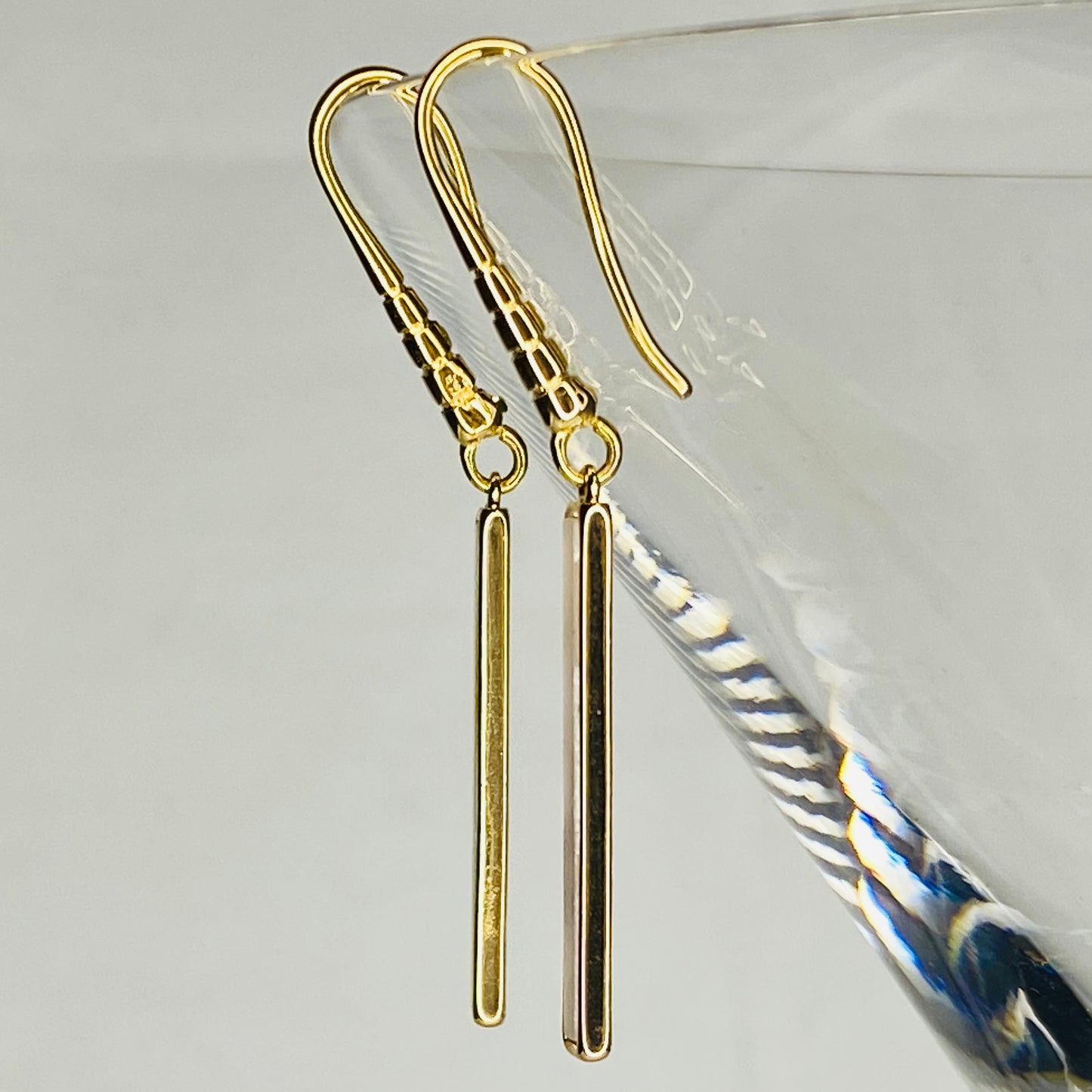 Mother of Pearl Shell Bar Hook Earrings