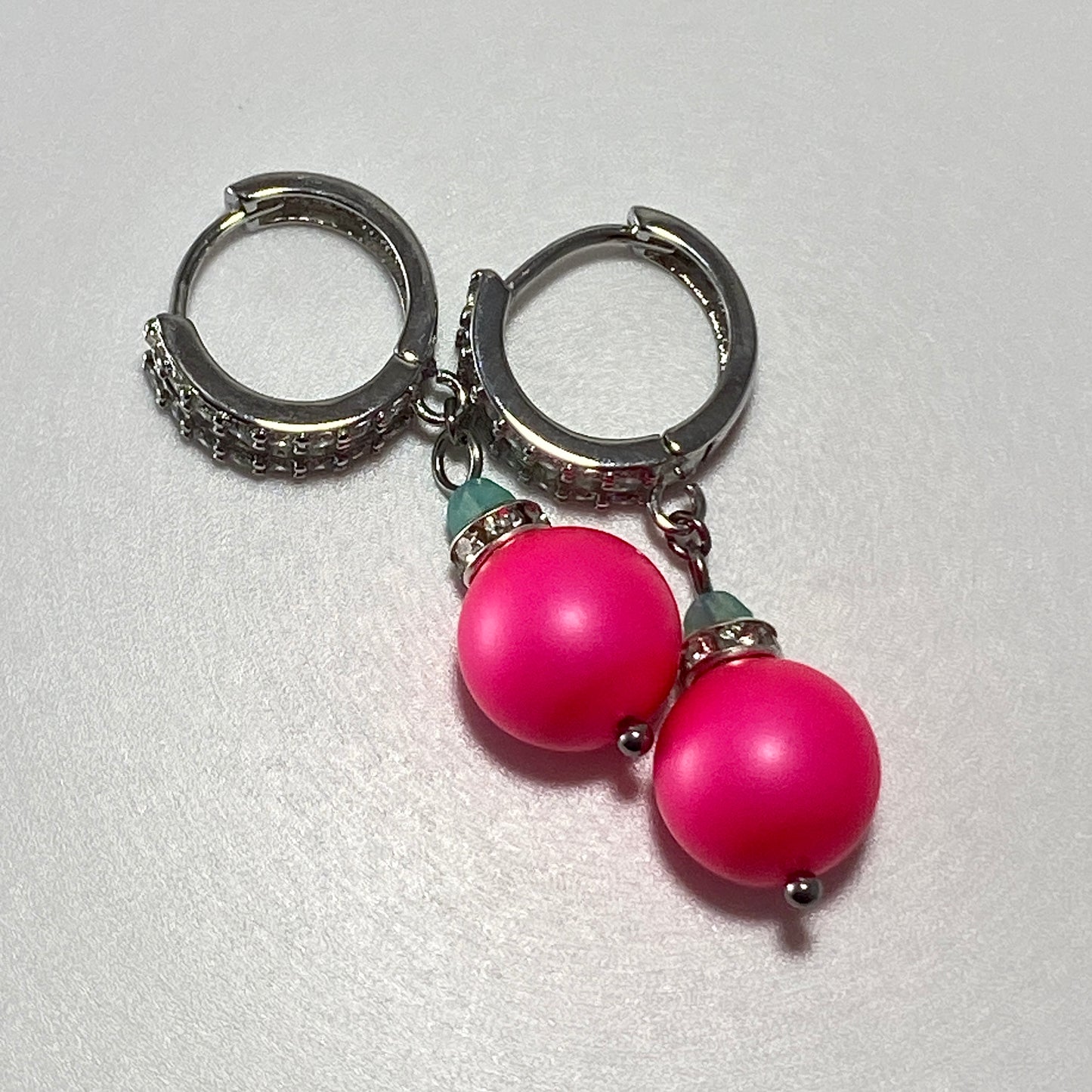 Crystals & Pearls Sterling CZ Hoop Earrings