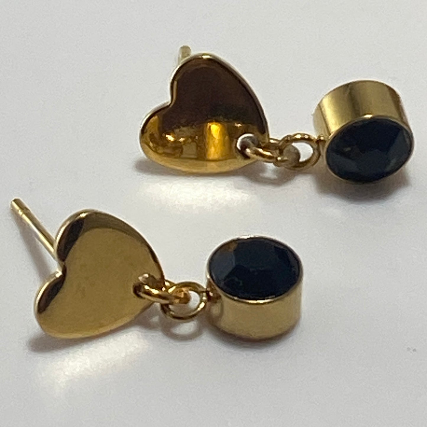 CZ Birthstone Heart Stud Earrings