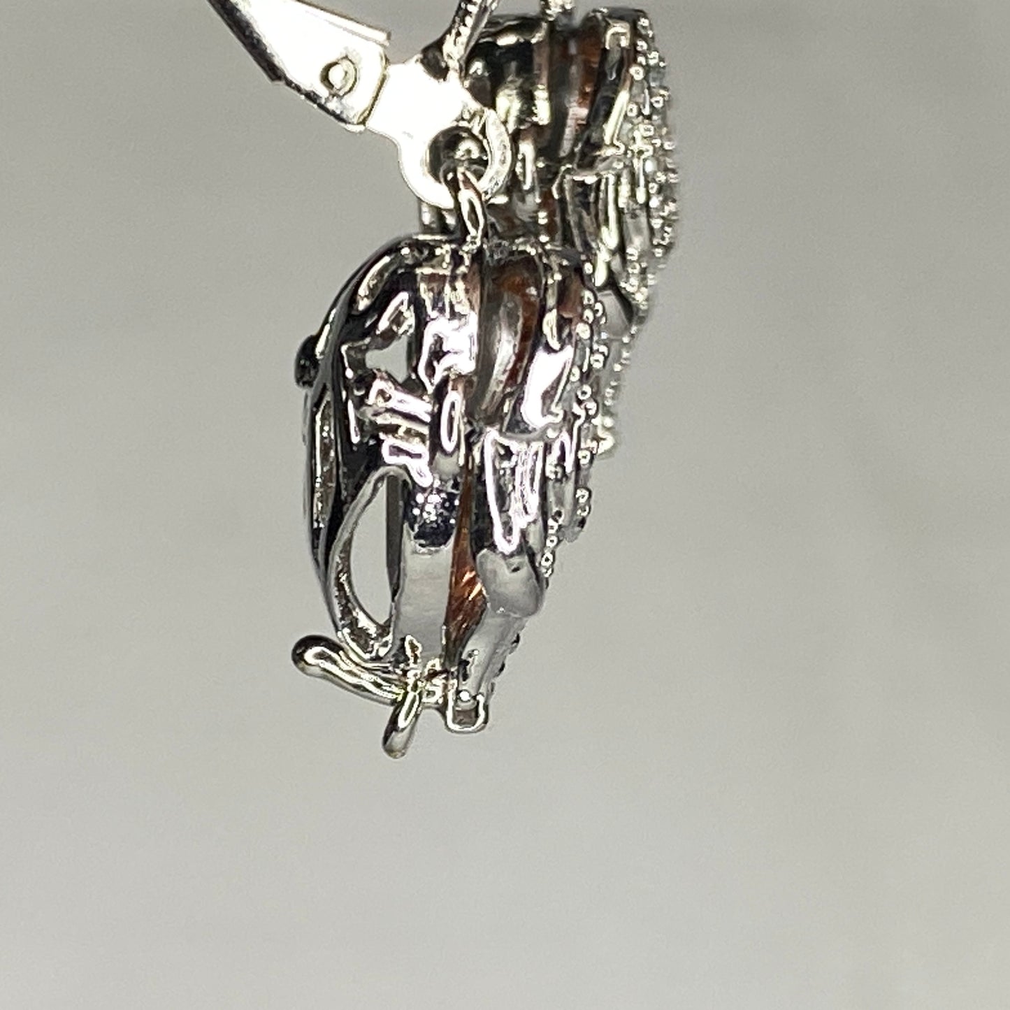 CZ Heart Hook Earrings