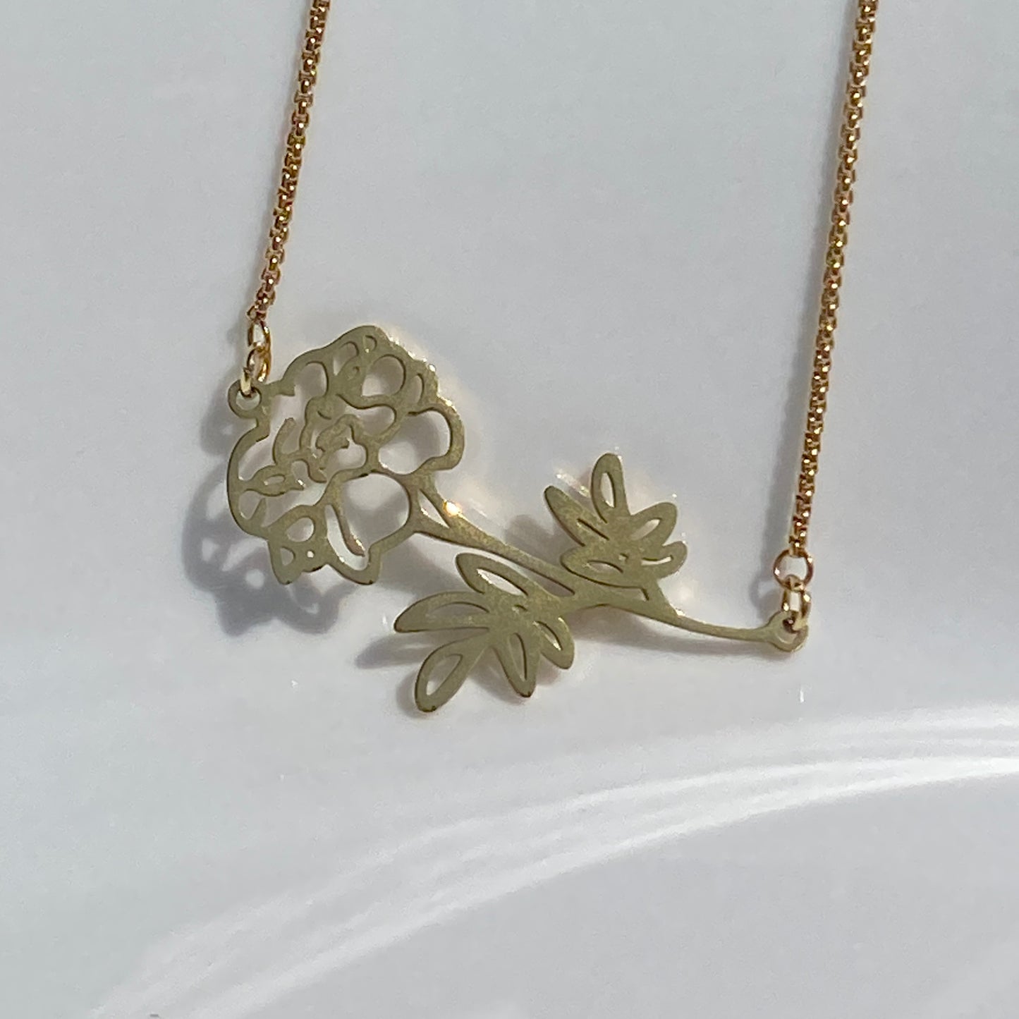 Birth Flower Box Chain Necklace