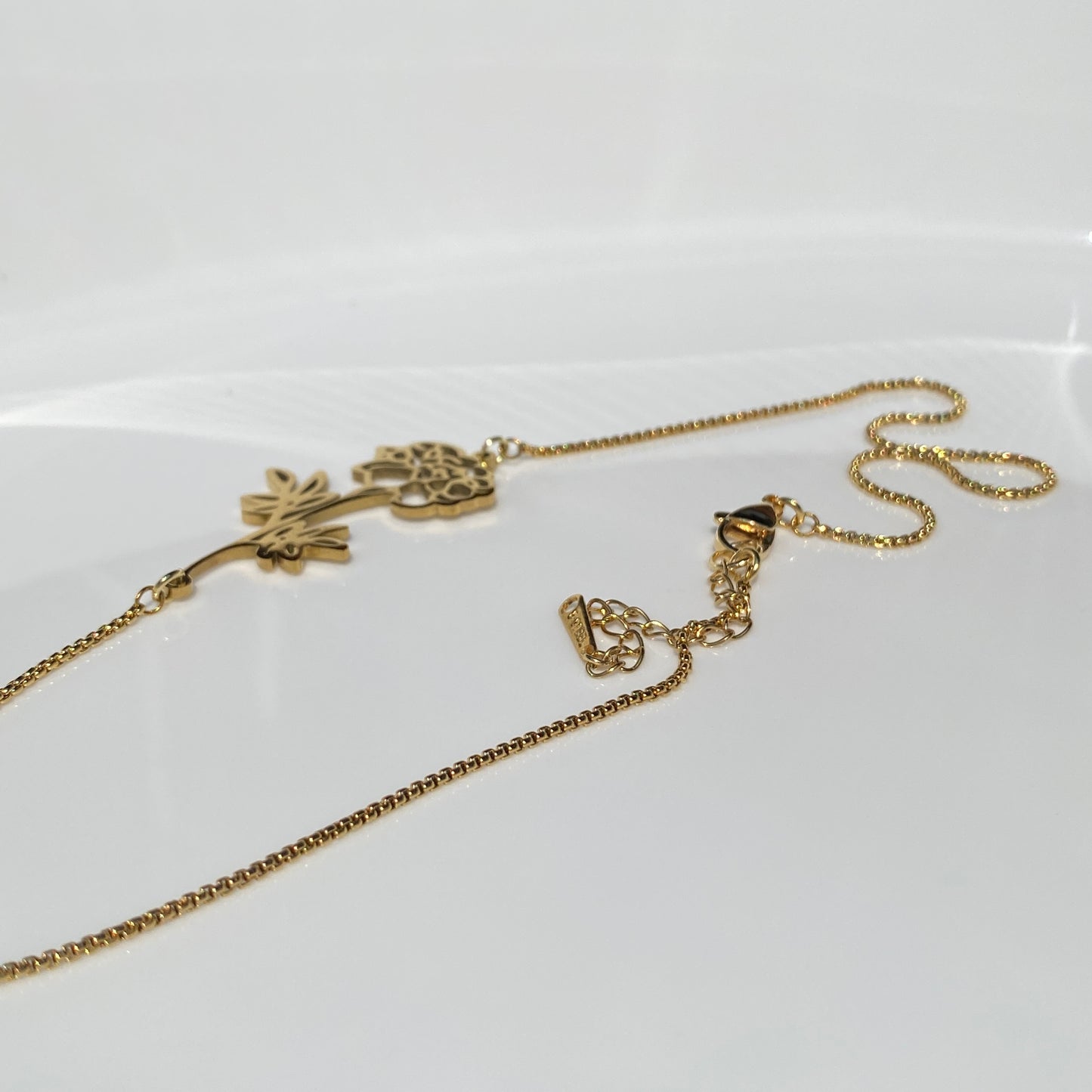 Birth Flower Box Chain Necklace