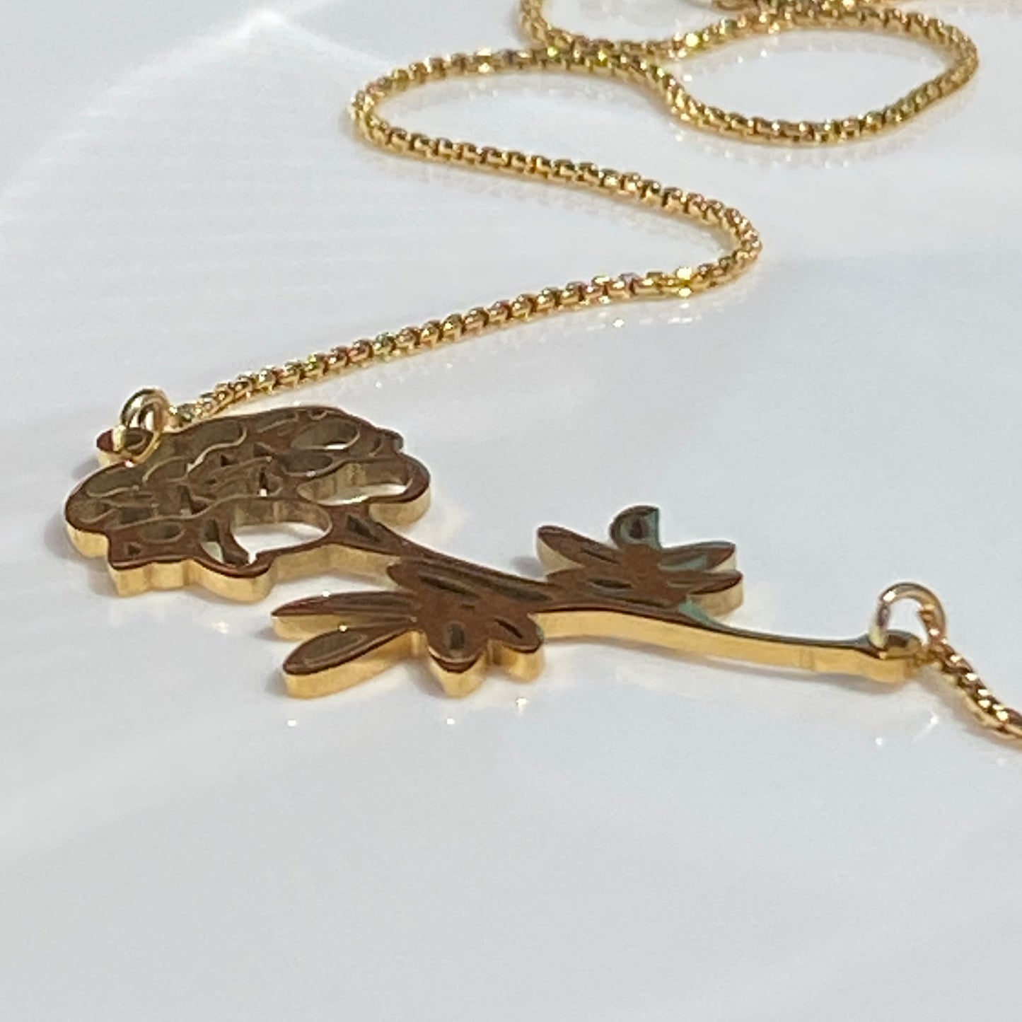 Birth Flower Box Chain Necklace