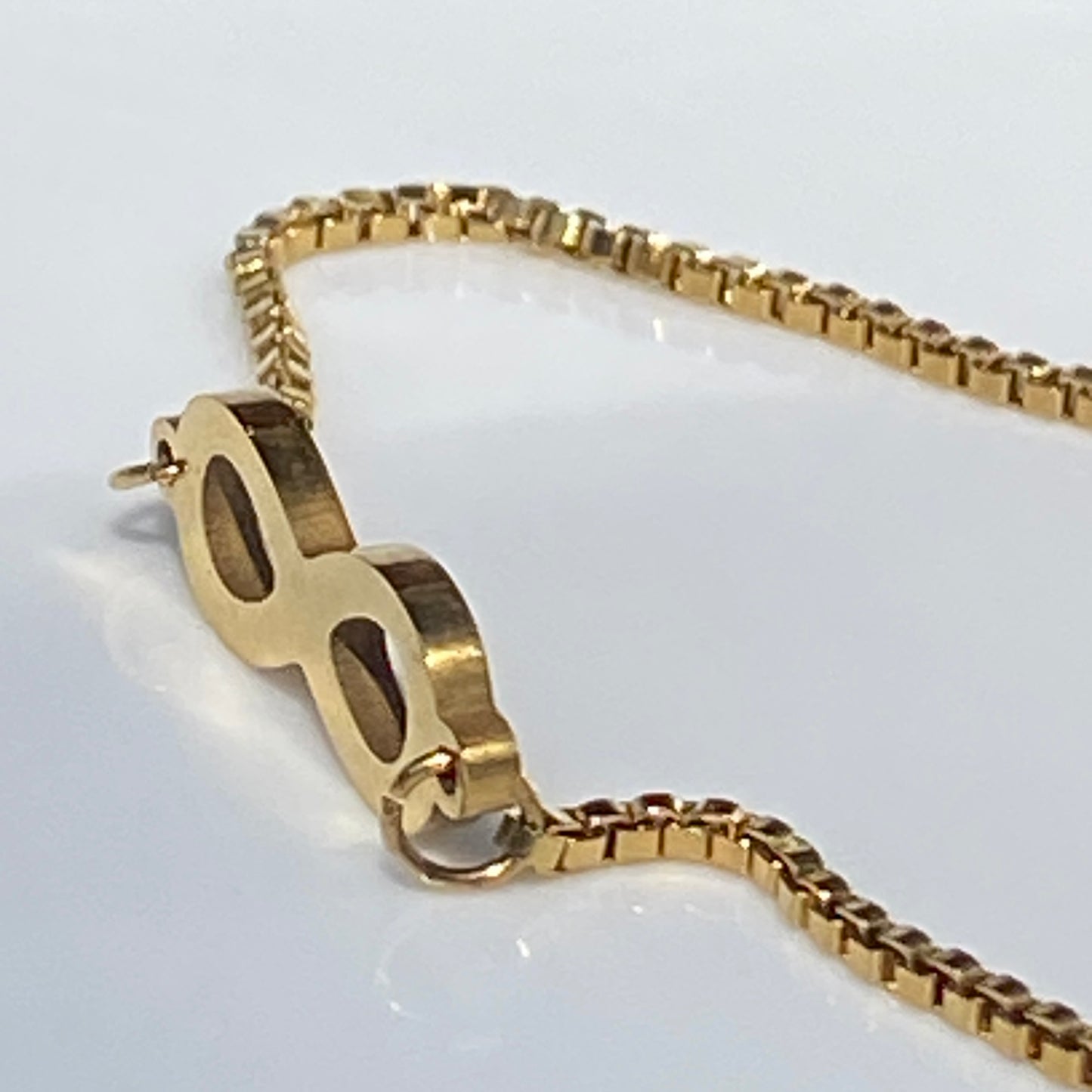 18 kt Gold Plated Stainless Steel Infinity Box Chain Necklace