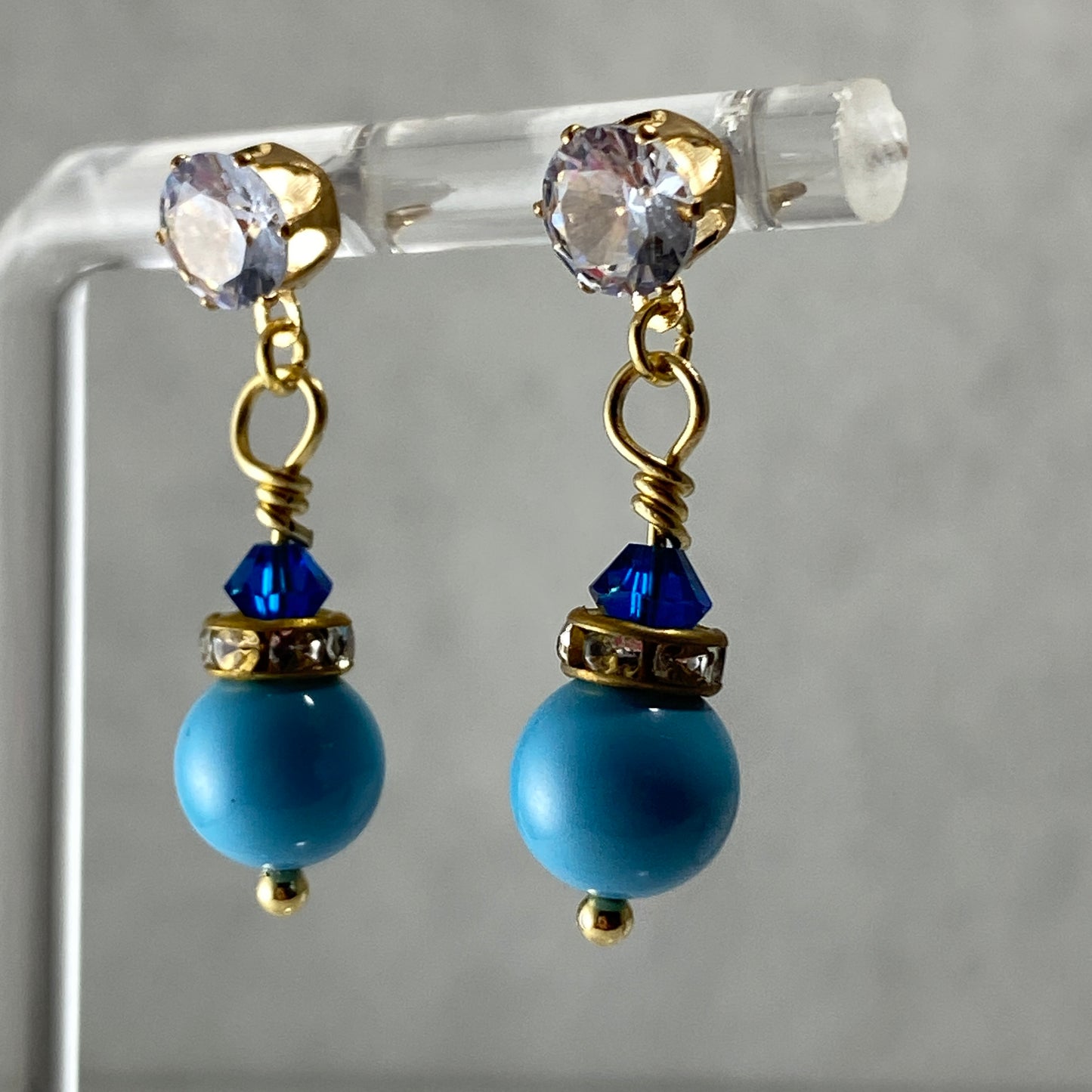 Crystals & Pearls CZ Stud Earrings