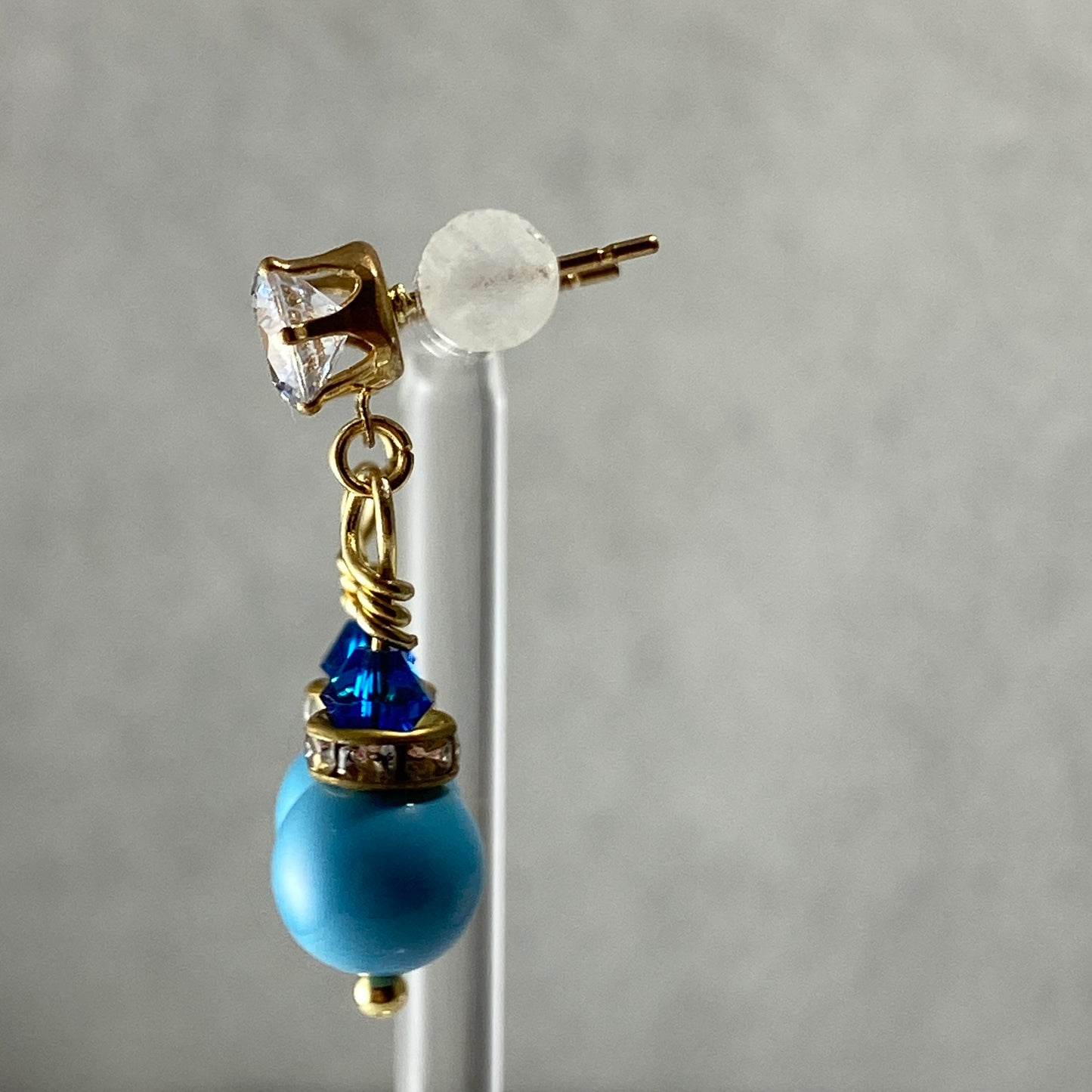 Crystals & Pearls CZ Stud Earrings