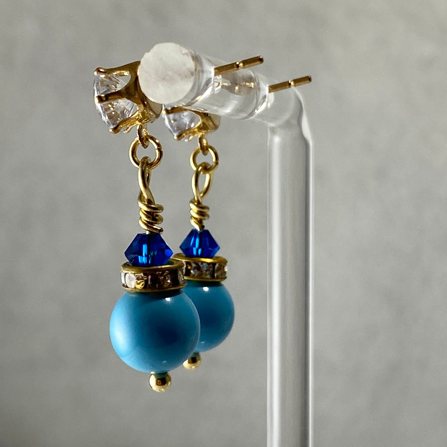 Crystals & Pearls CZ Stud Earrings
