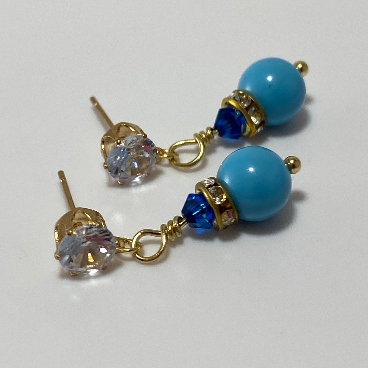 Crystals & Pearls CZ Stud Earrings