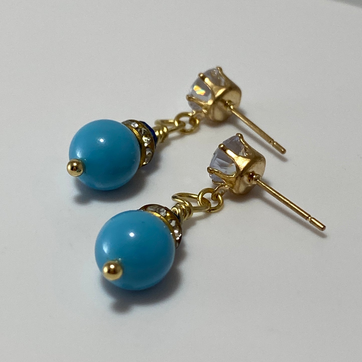 Crystals & Pearls CZ Stud Earrings