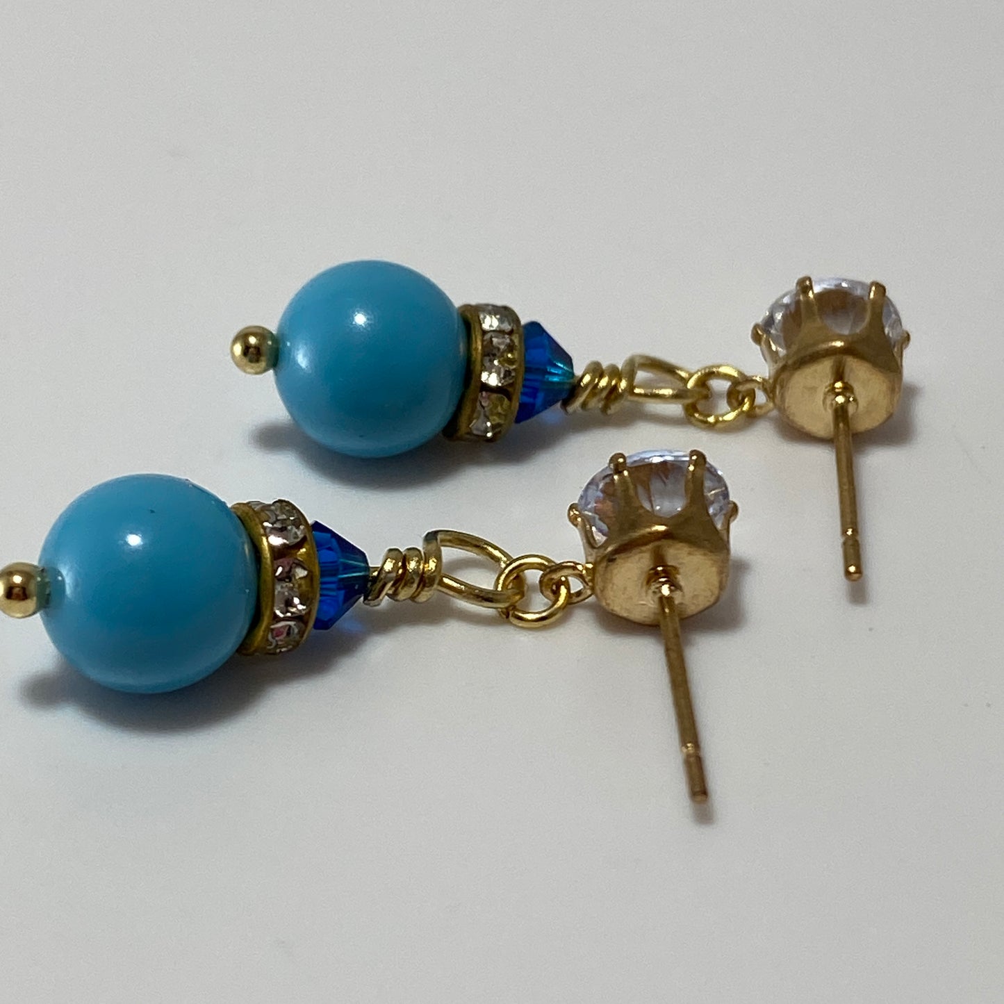 Crystals & Pearls CZ Stud Earrings