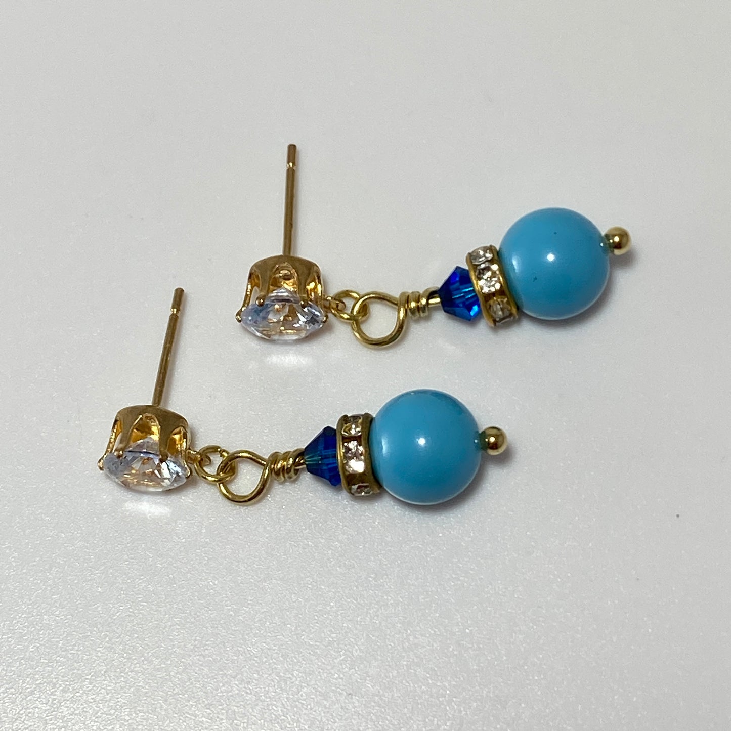 Crystals & Pearls CZ Stud Earrings