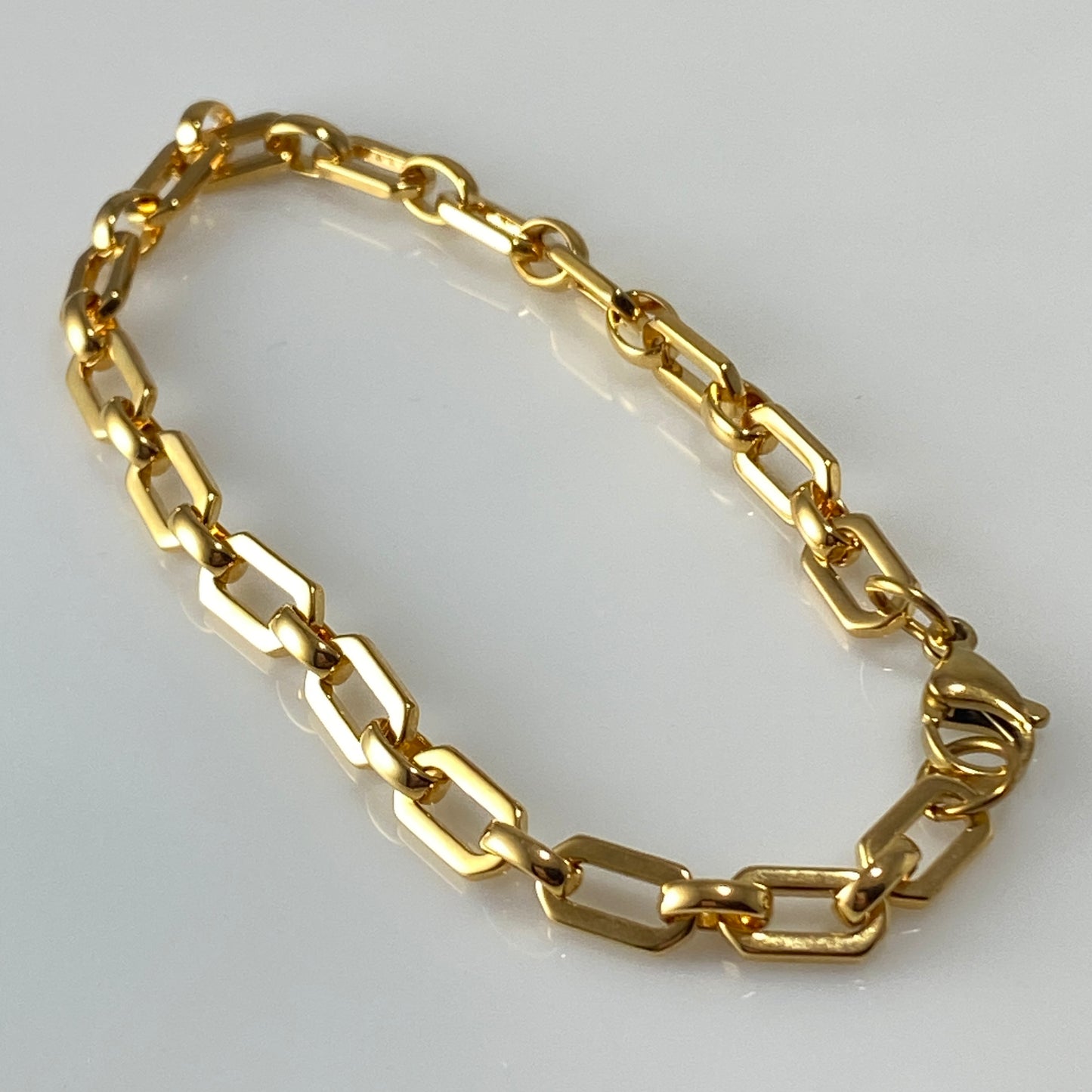 18 kt Gold Plated Specialty Chain Link Bracelet Stainless Steel