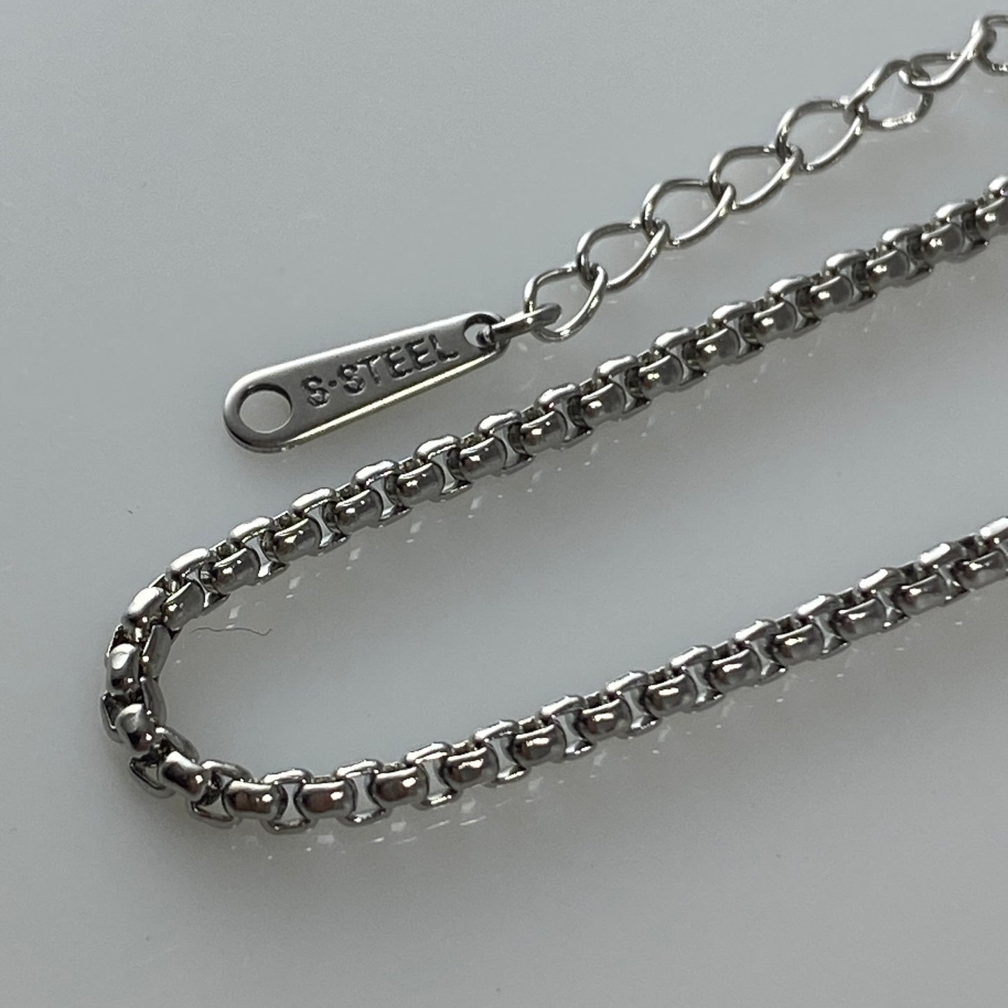 Bracelet chaîne en argent avec boîte vénitienne en acier inoxydable