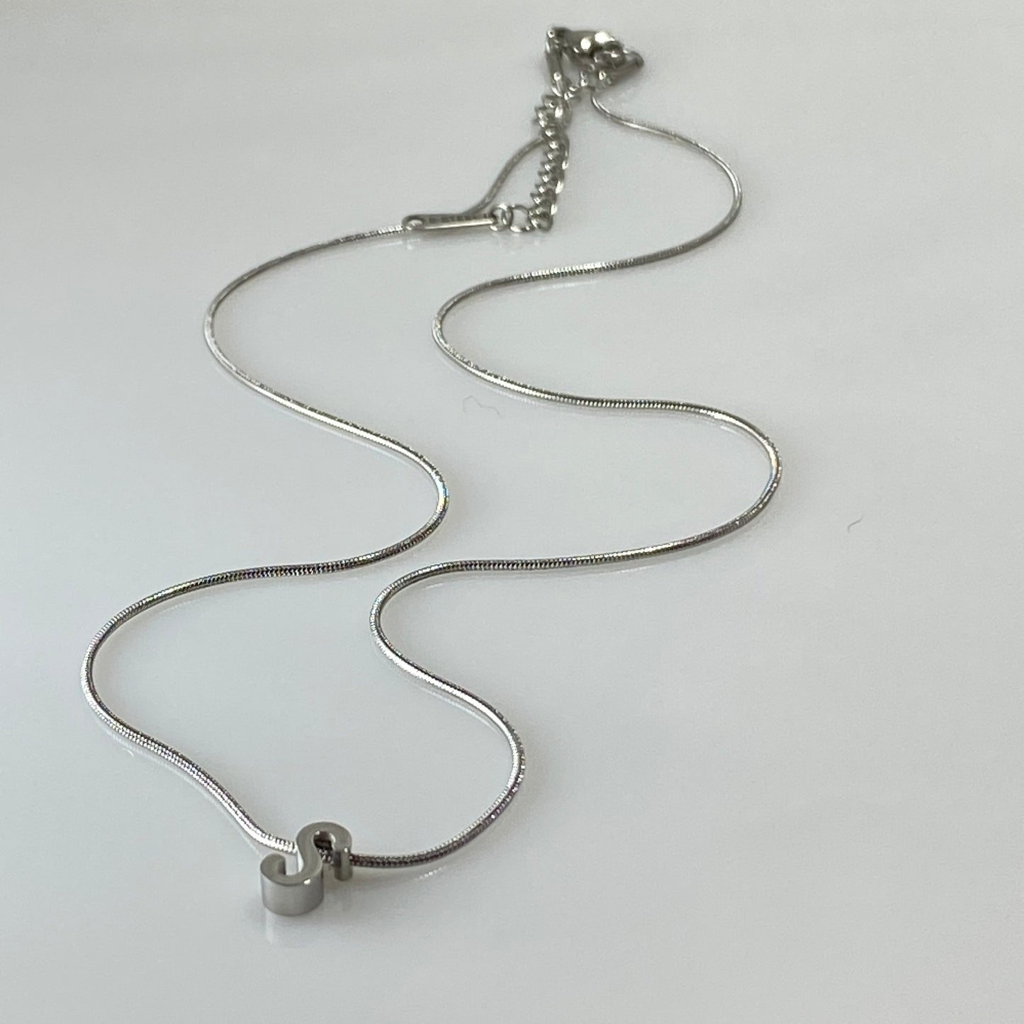 Letter Initial Snake Chain Necklace