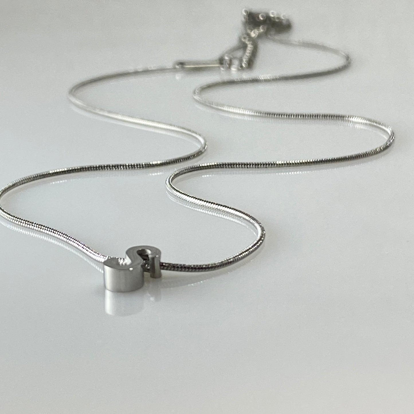 Letter Initial Snake Chain Necklace