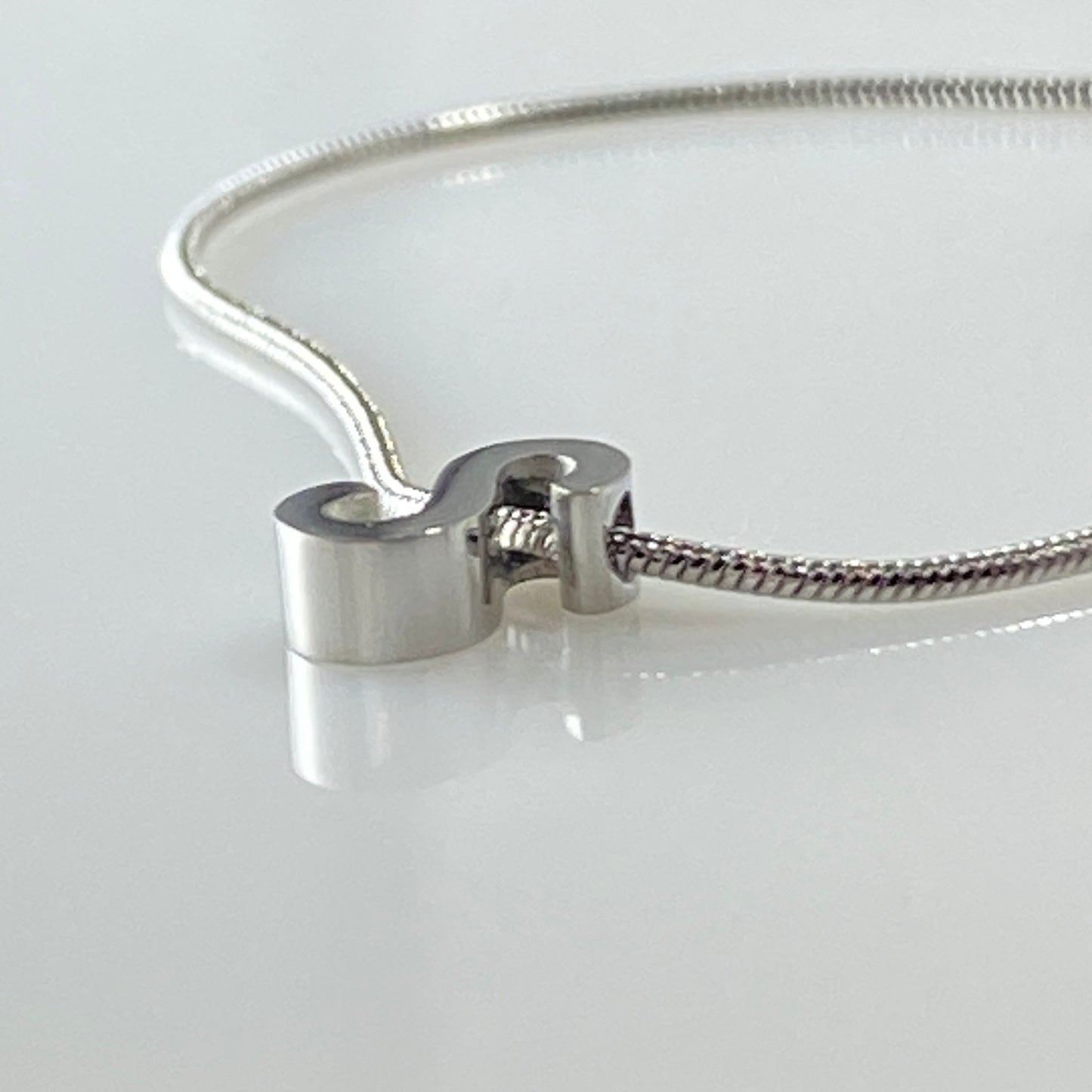 Letter Initial Snake Chain Necklace