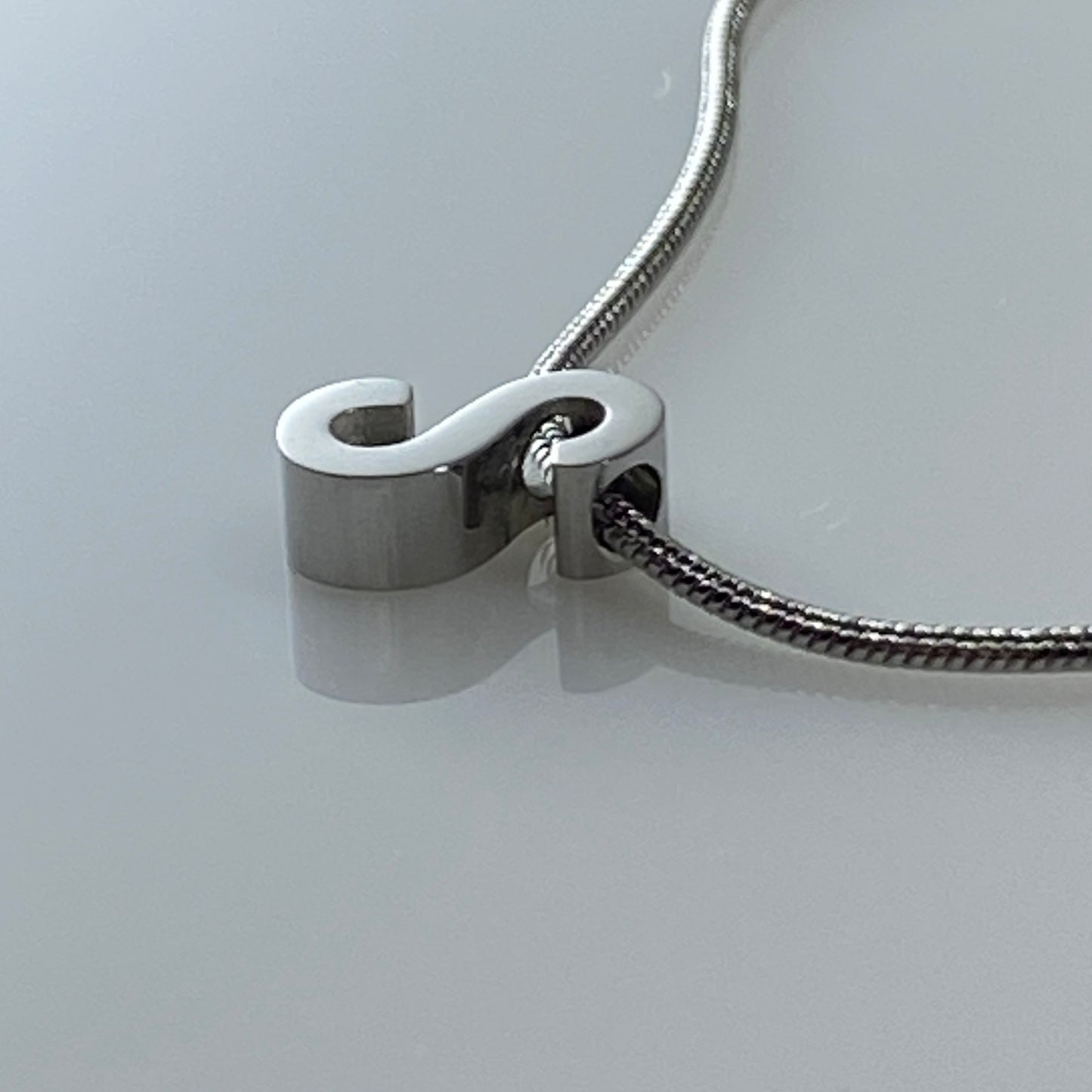 Letter Initial Snake Chain Necklace