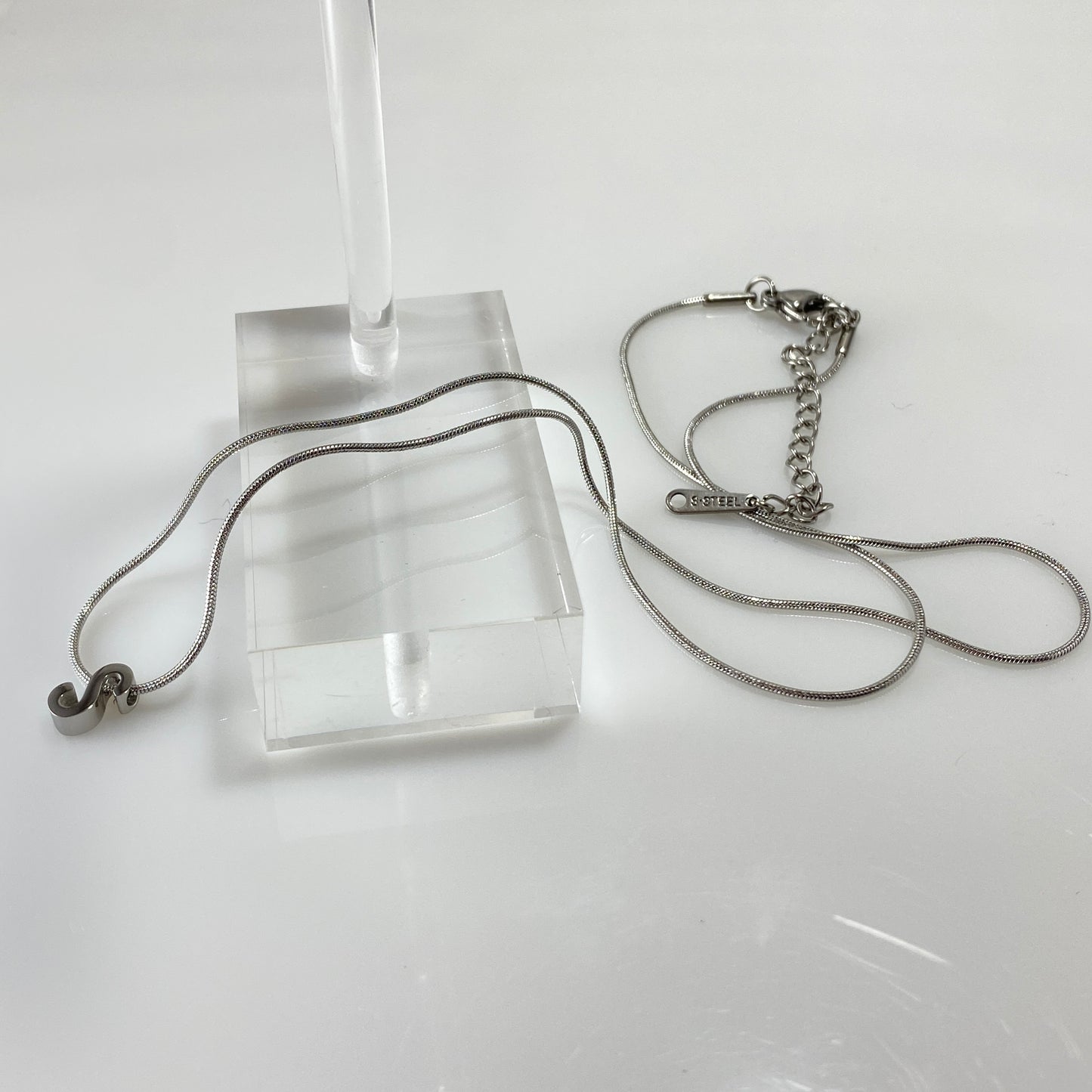 Letter Initial Snake Chain Necklace