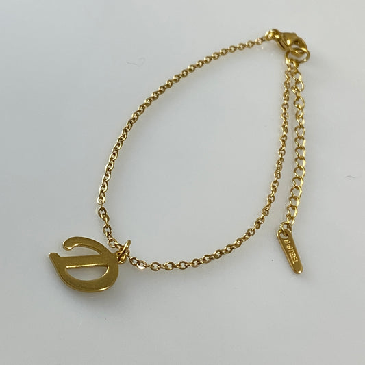 18 kt Gold Plated Stainless Steel Letter Initial Bracelet or Anklet or Necklace