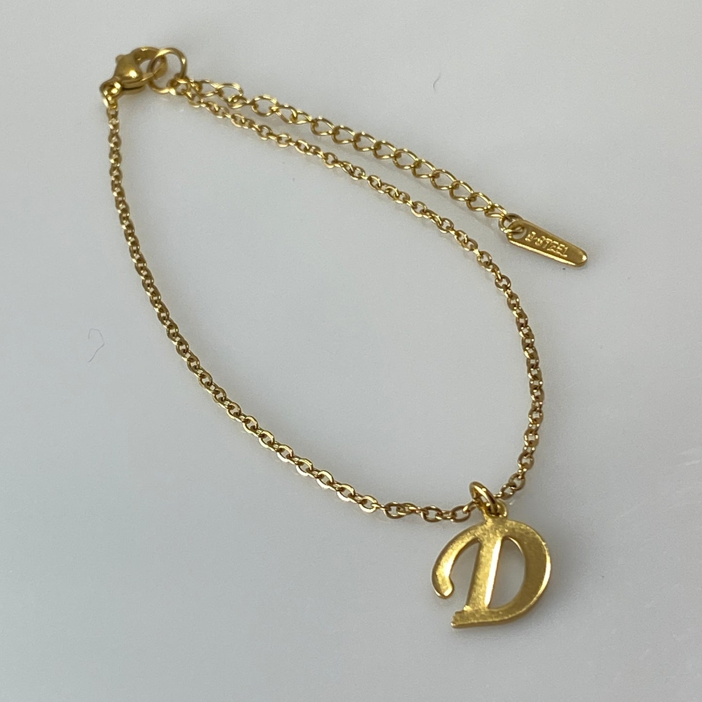Letter Initial Cable Chain Bracelet