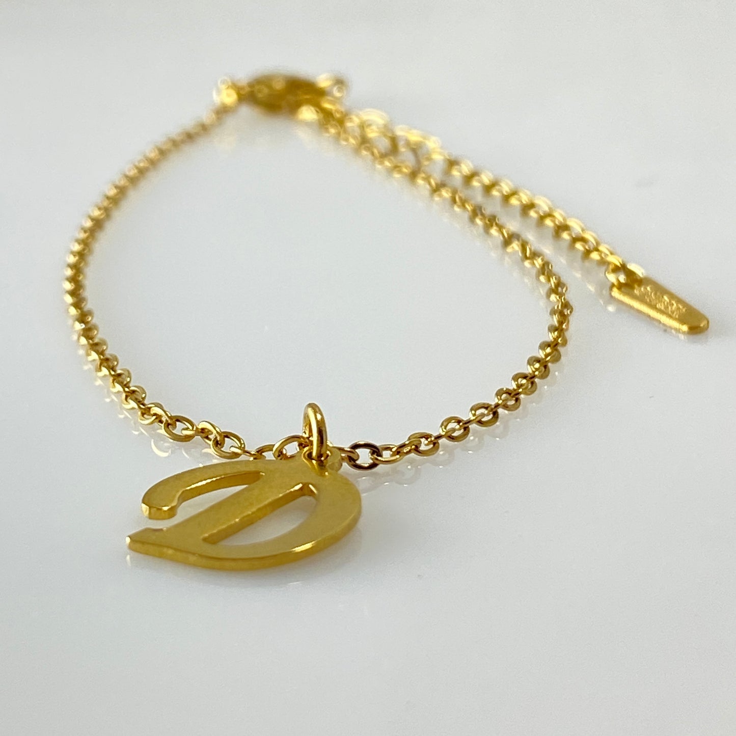 Letter Initial Cable Chain Bracelet