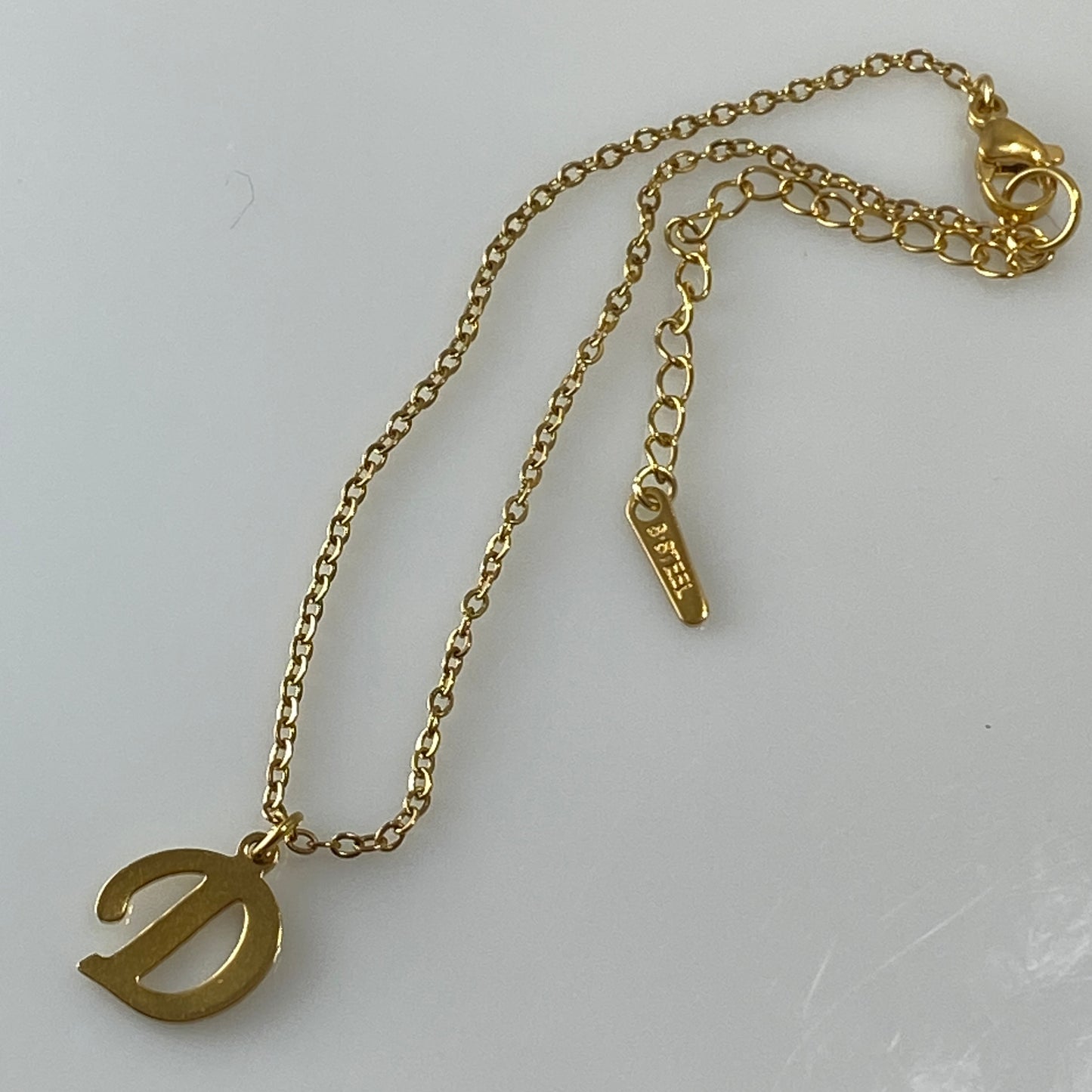 18 kt Gold Plated Stainless Steel Letter Initial Bracelet or Anklet or Necklace