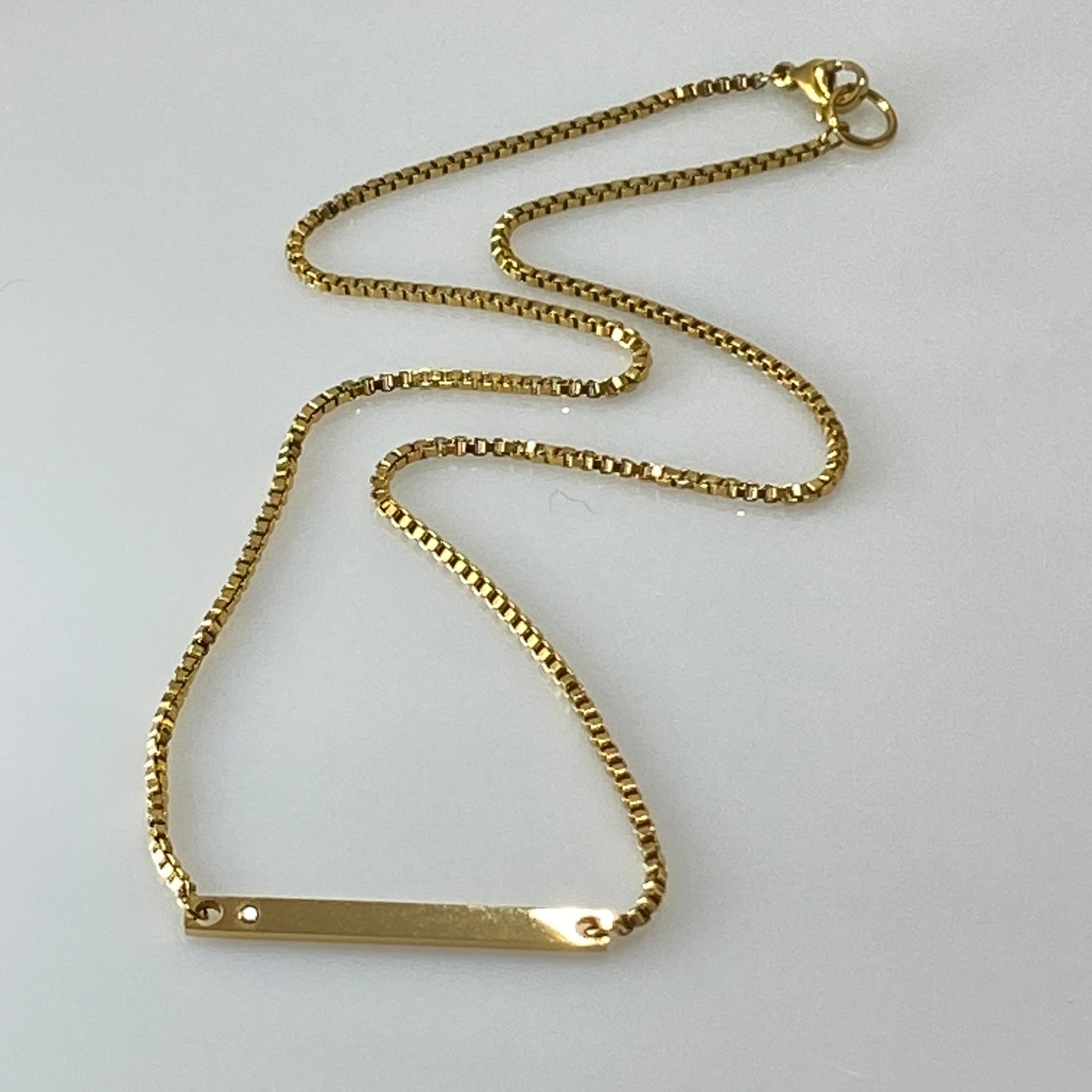 CZ Bar Box Chain Necklace