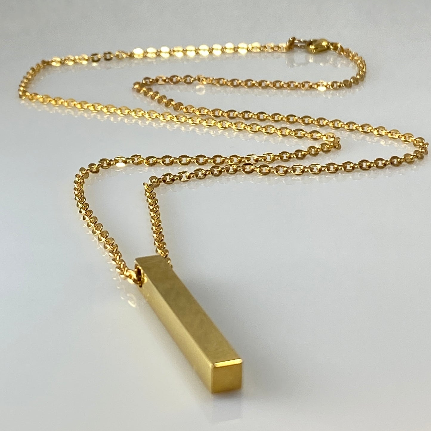 Cuboid Bar Cable Chain Necklace