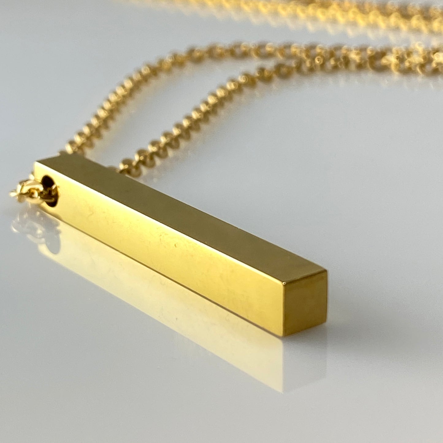 Cuboid Bar Cable Chain Necklace