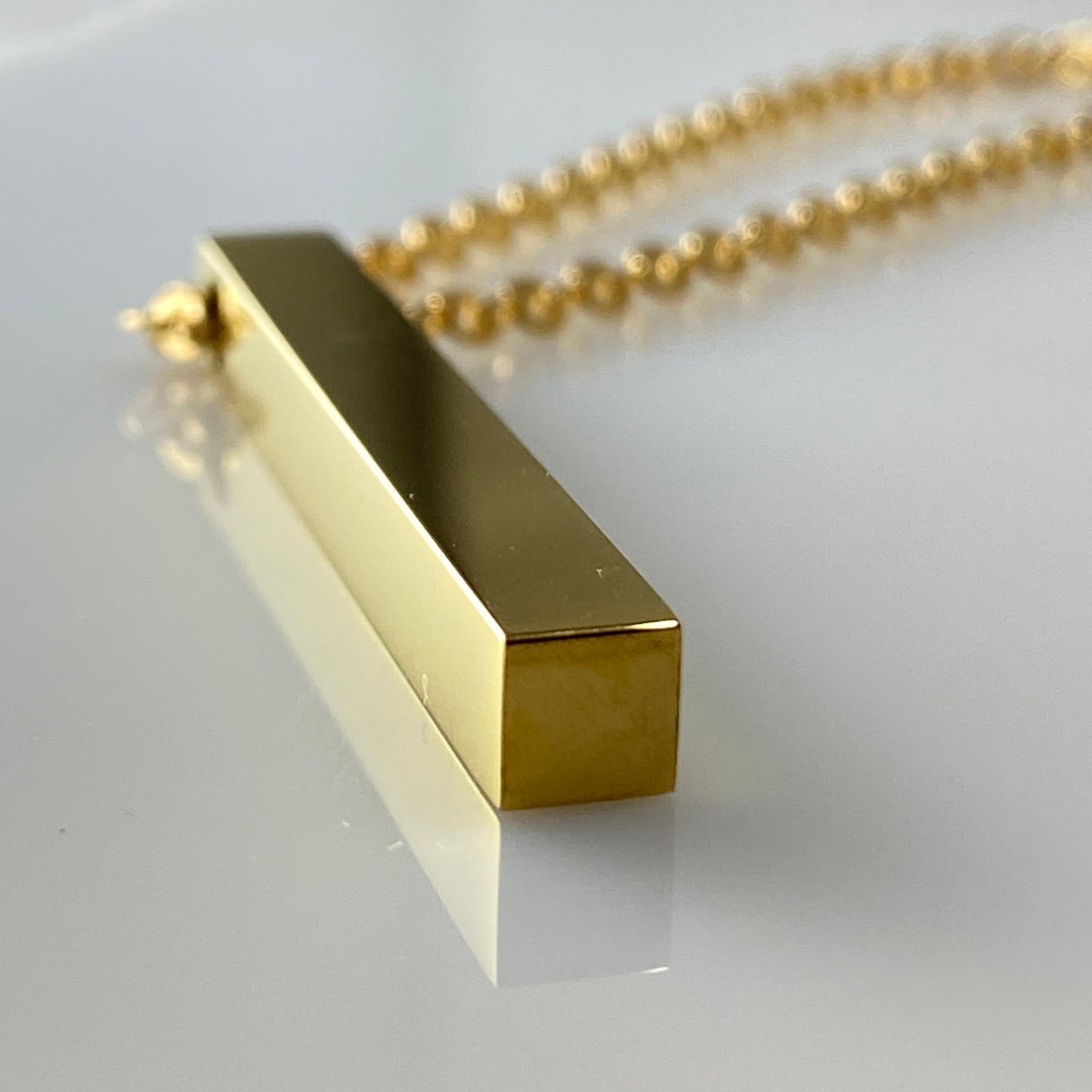 Cuboid Bar Cable Chain Necklace