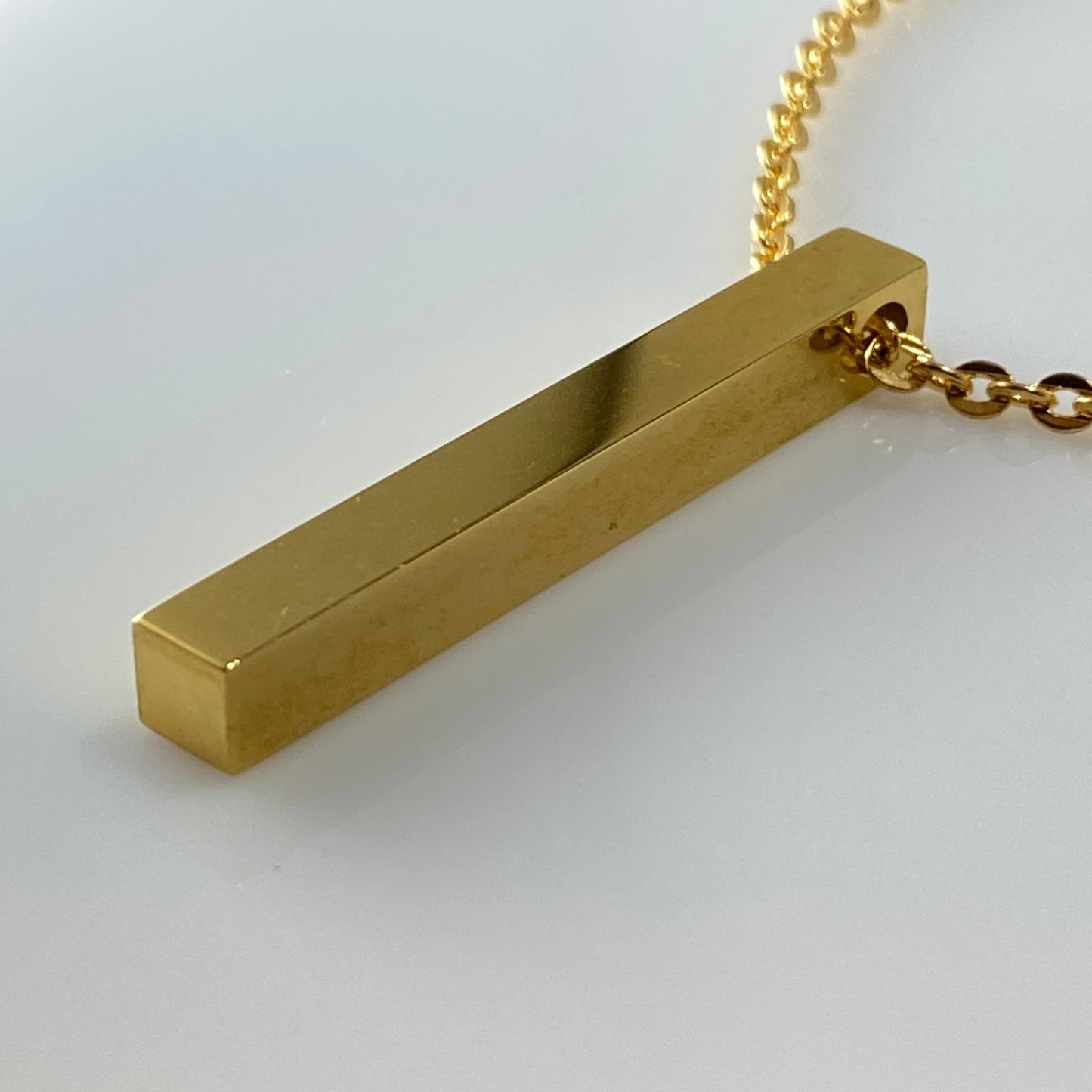 Cuboid Bar Cable Chain Necklace