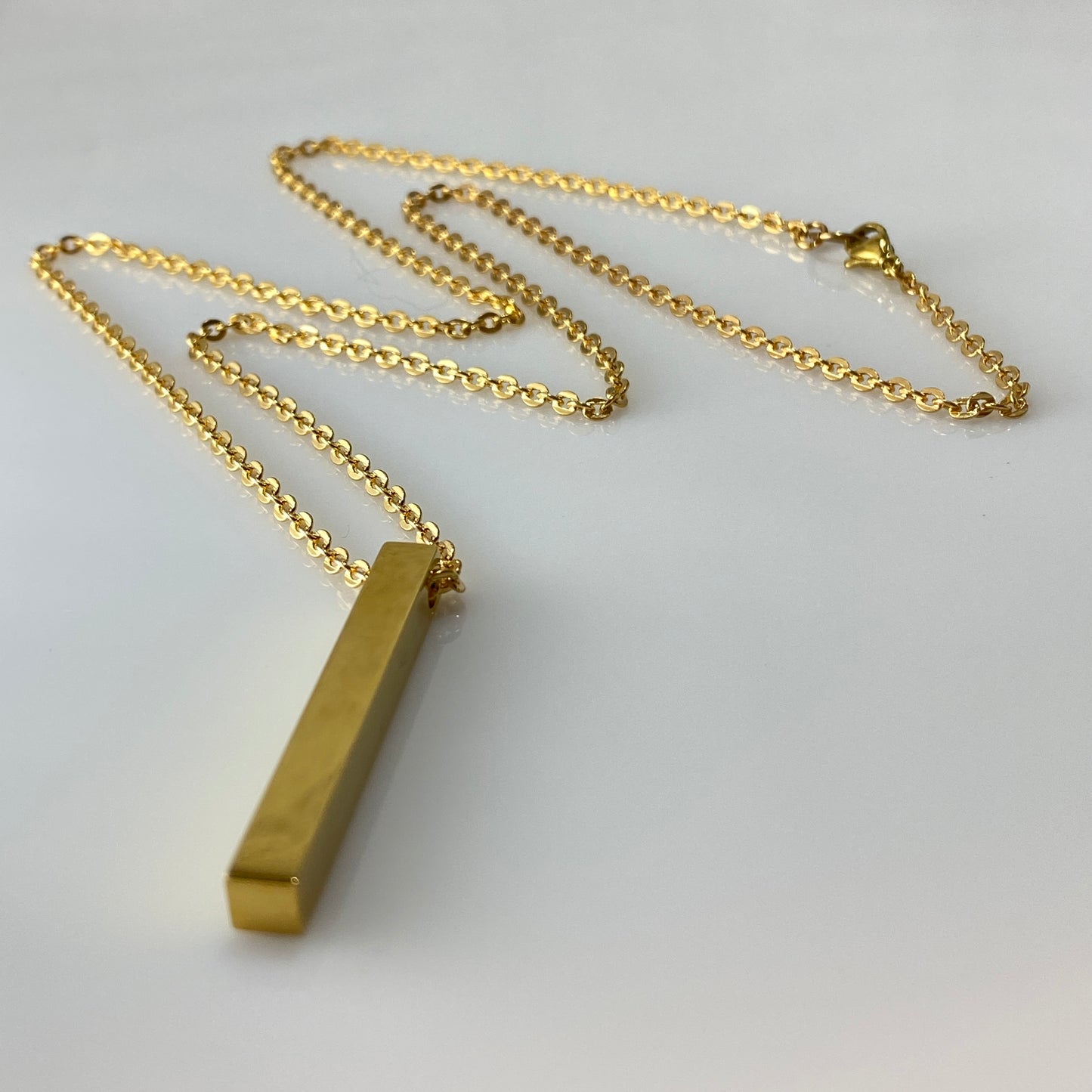 Cuboid Bar Cable Chain Necklace