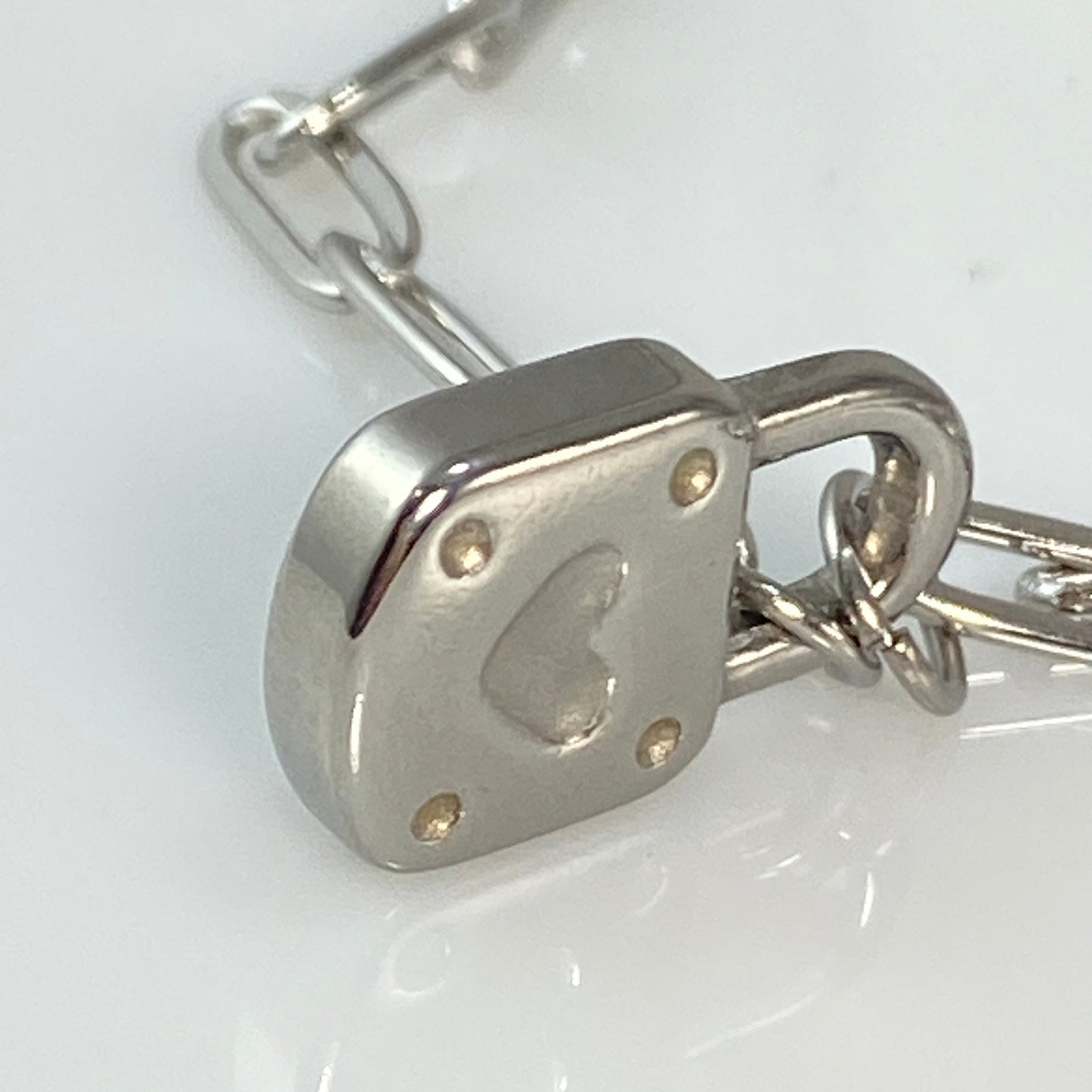 Heart Lock Paperclip Chain Necklace