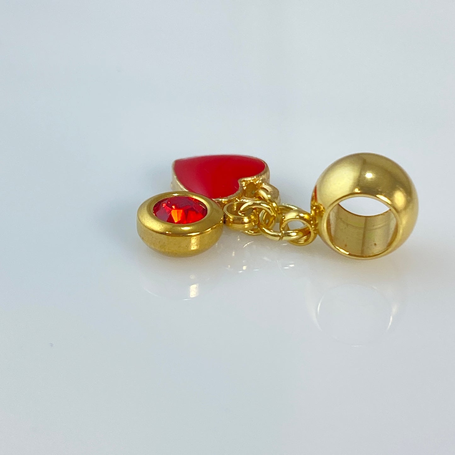 Boucles d'oreilles créoles en acier inoxydable avec cœurs en émail et pierres de naissance OU breloque OU pendentif OU porte-clés