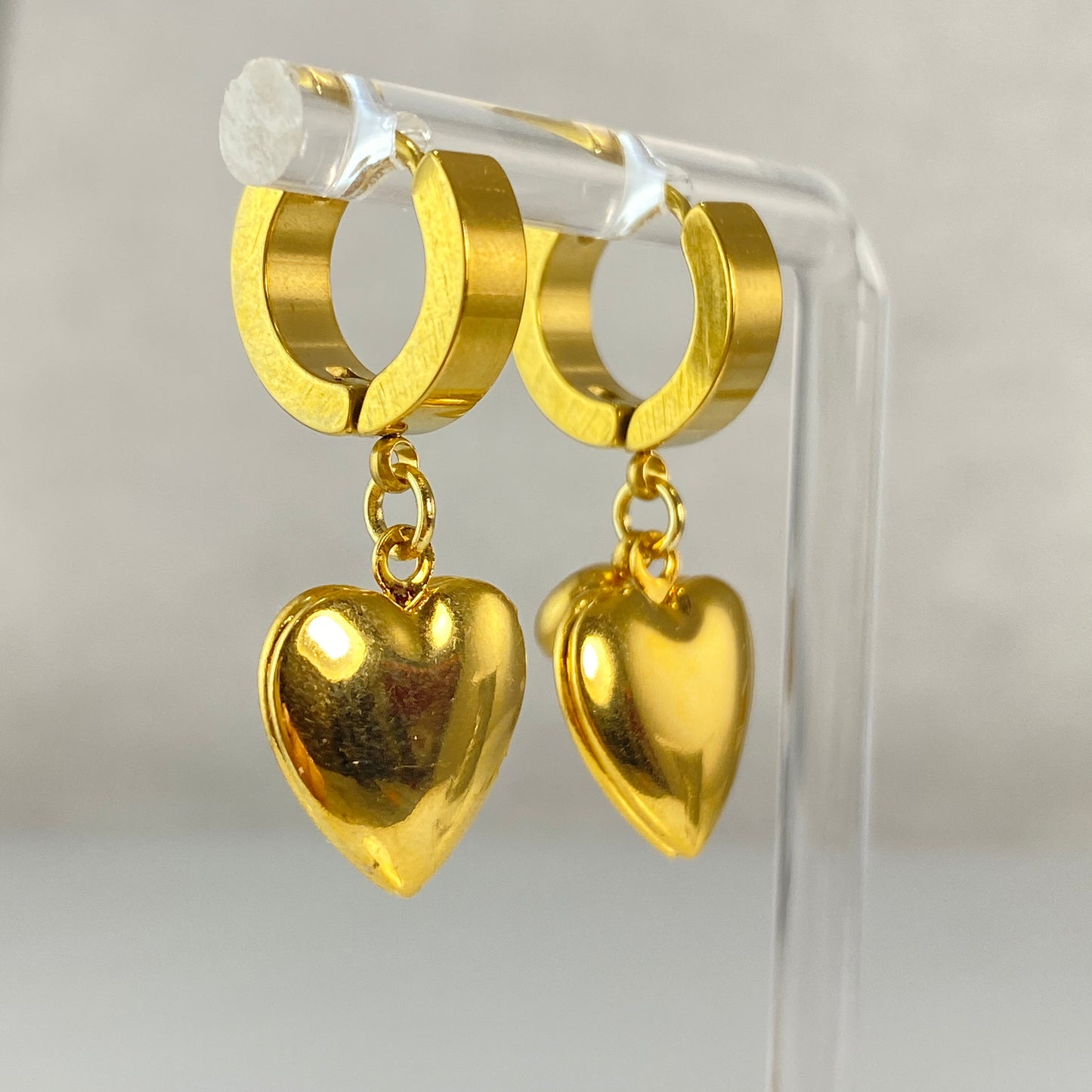 Openable Hearts & Birthstone Huggie Hoop Earrings