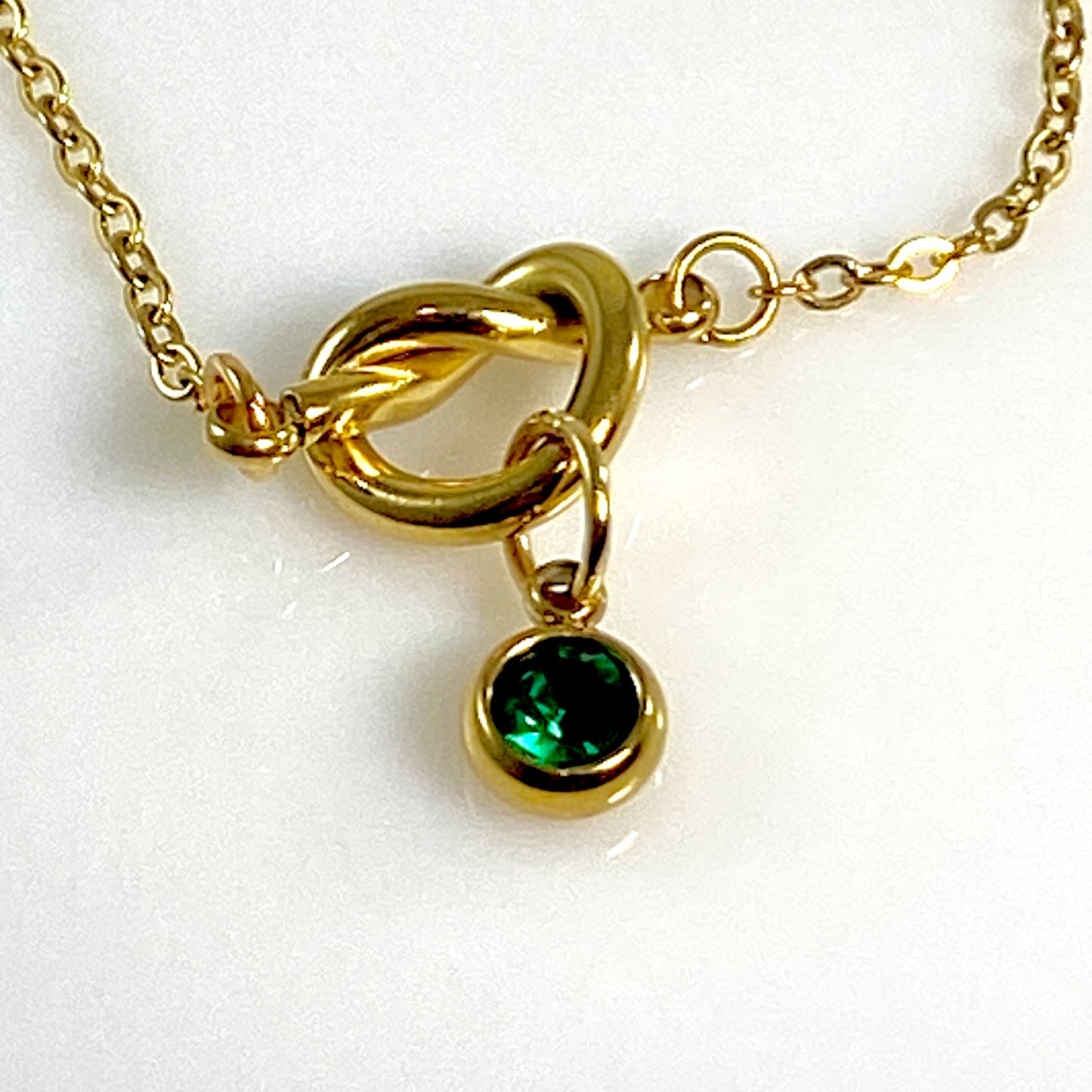 Eternity Knot & Birthstone Cable Chain Bracelet - MADE IN CANADA