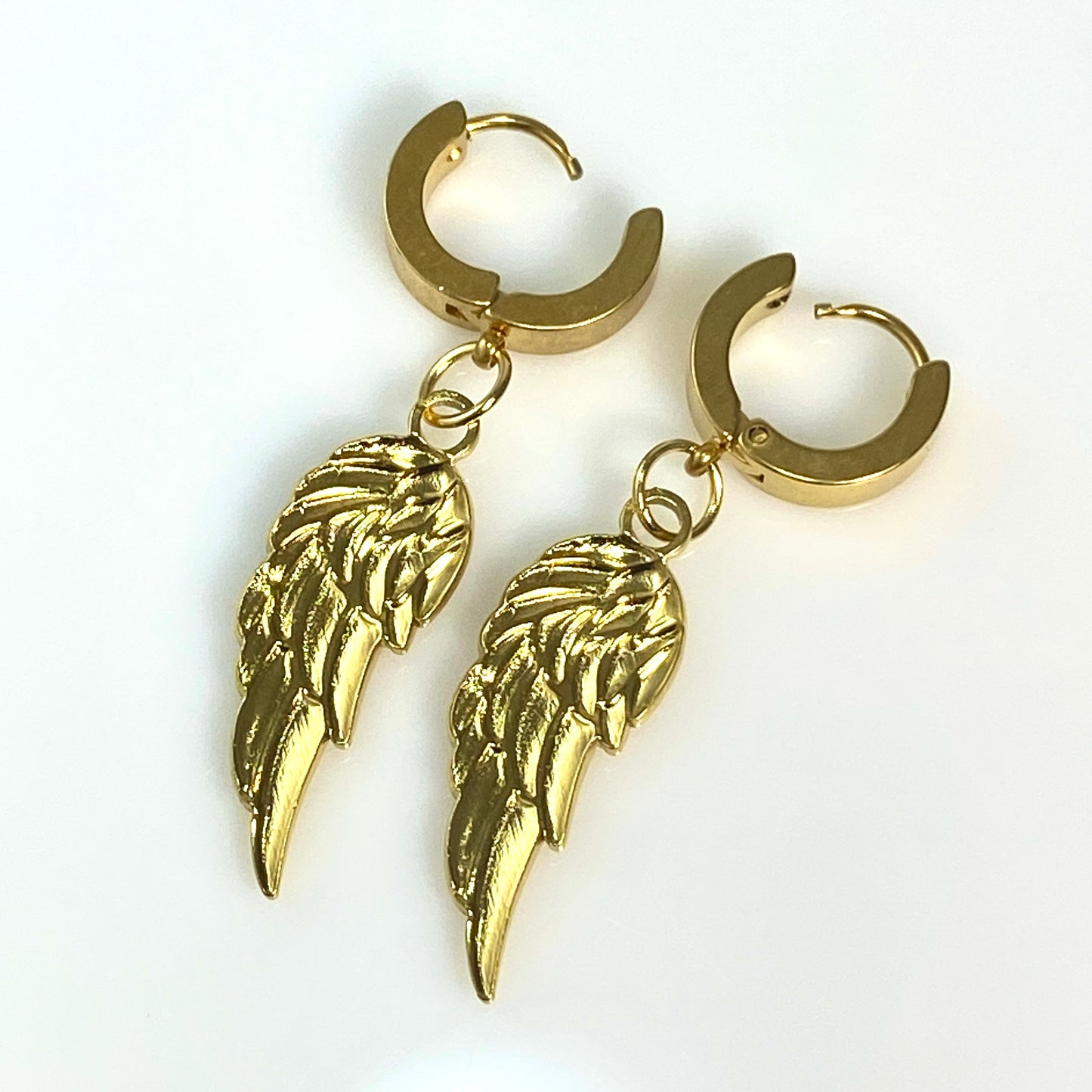 Wing & Birthstone Huggie Hoop Earrings - MADE IN CANADA