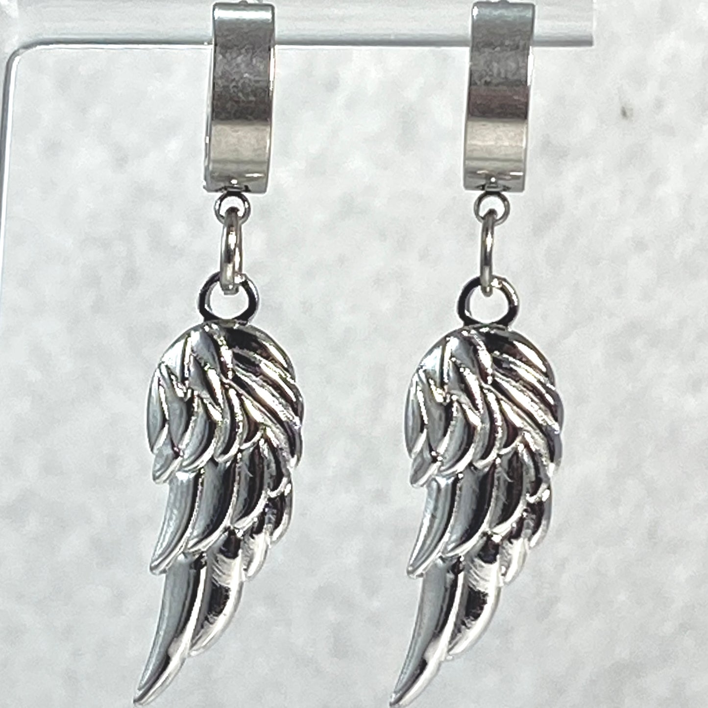 Wing & Birthstone Huggie Hoop Earrings - MADE IN CANADA