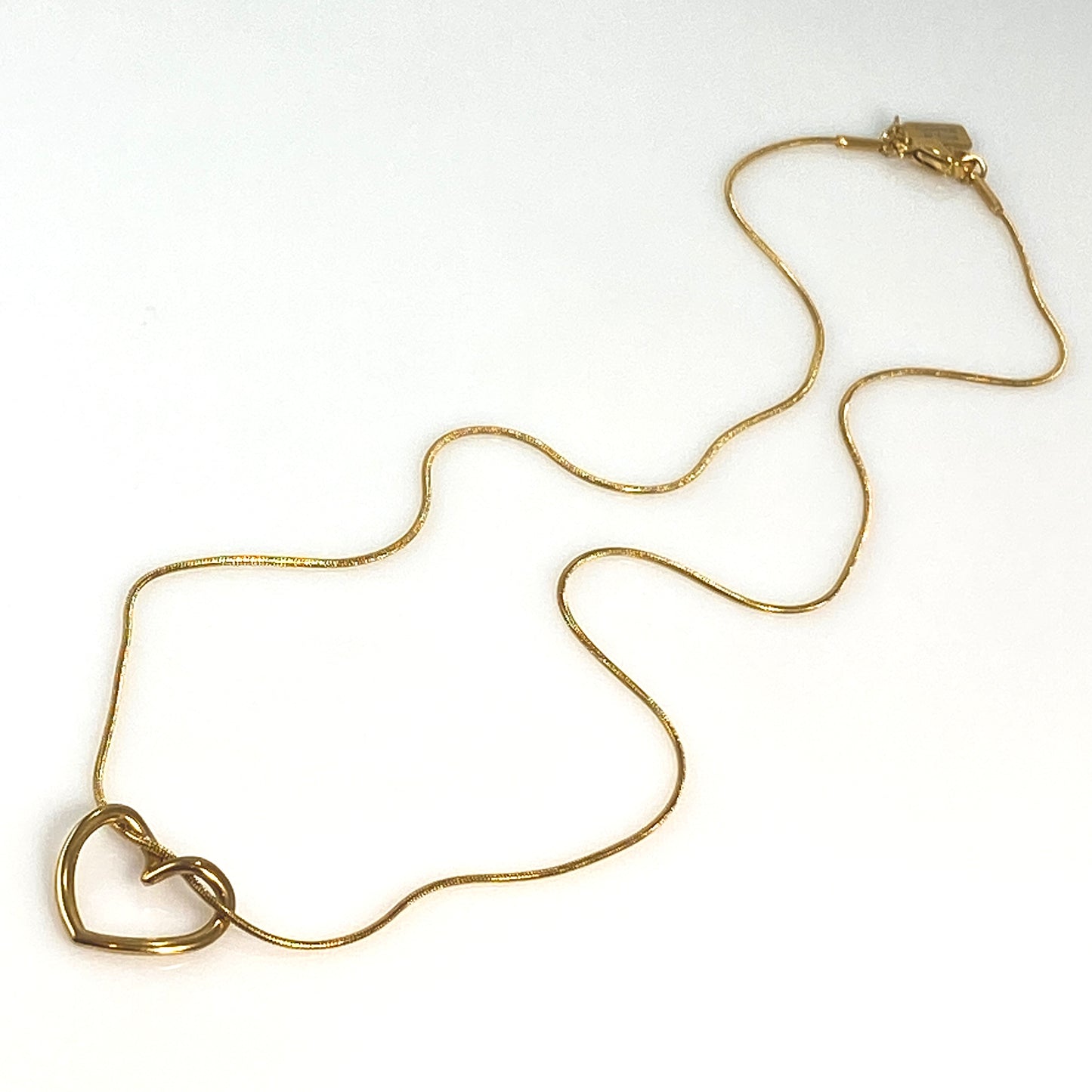 Curled Heart & Birthstone Snake Chain Necklace