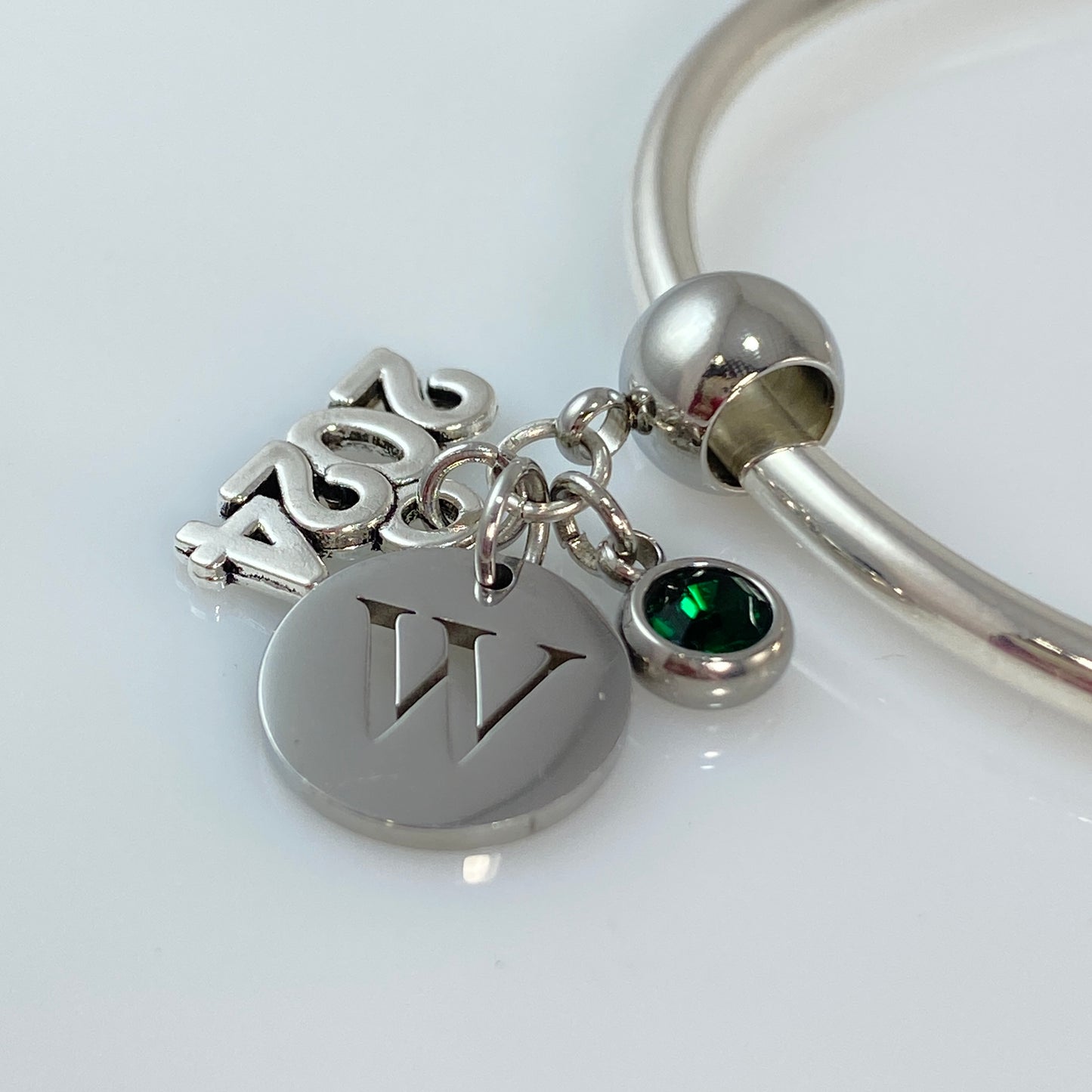 Letter & Birthstone Charm 2024, 2025, 2026