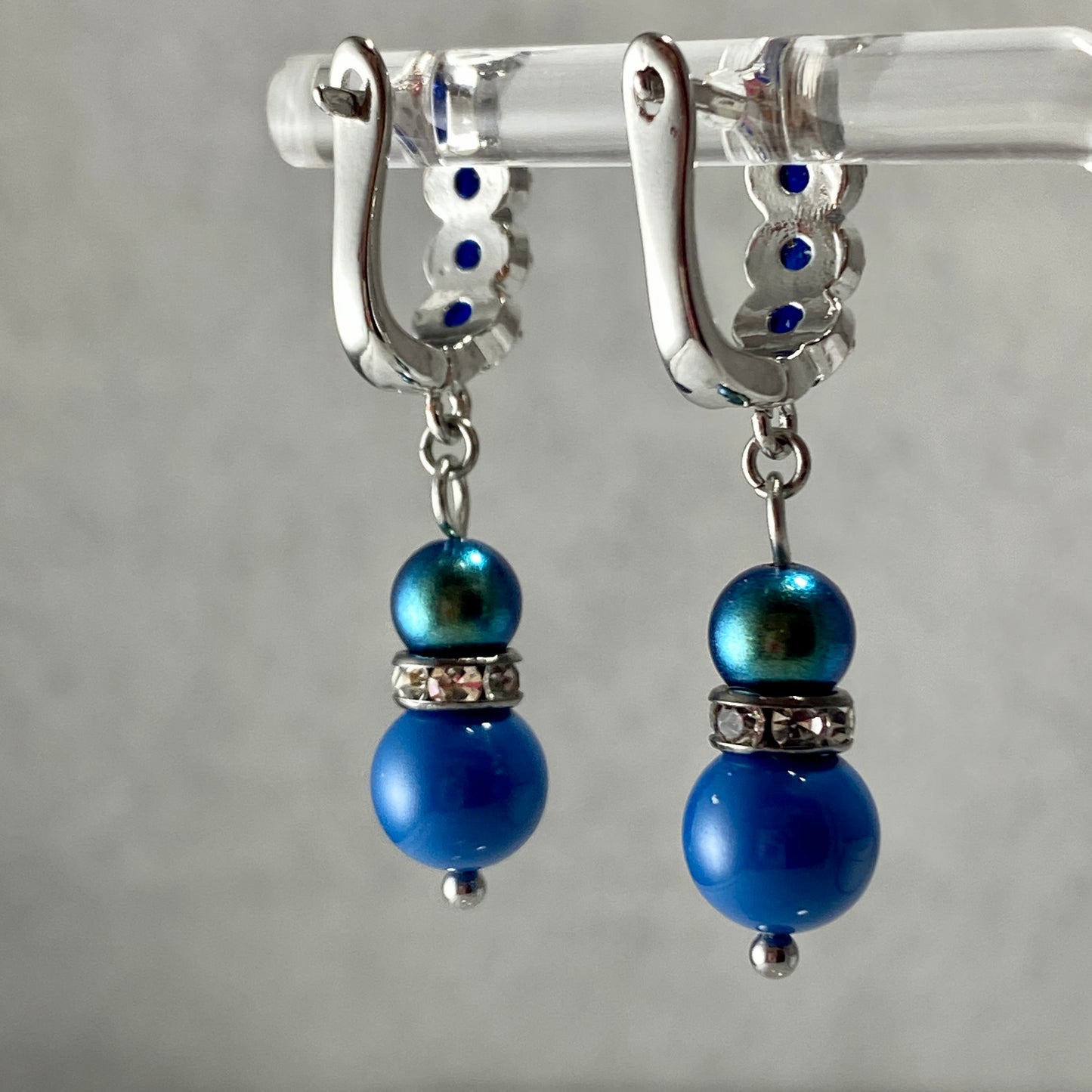 Pearl Cubic Zirconia Hoop Earrings