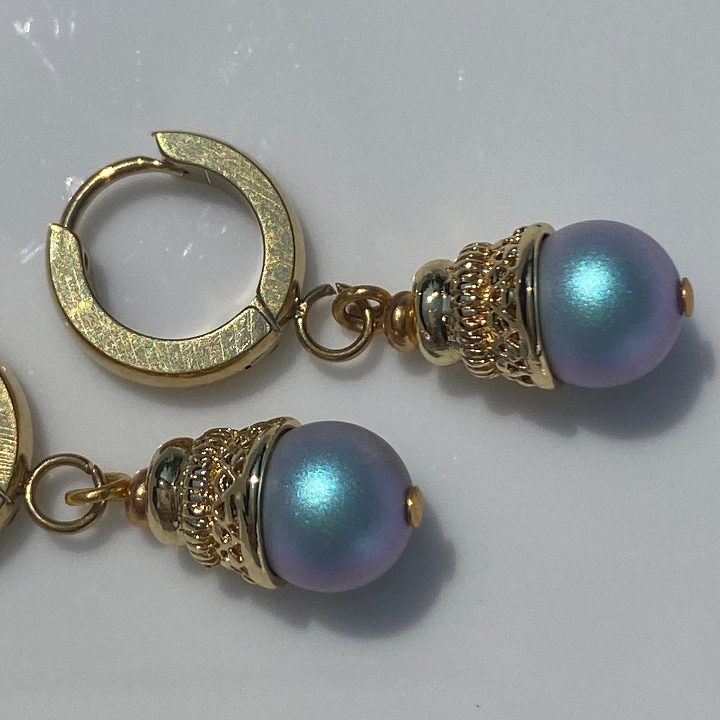 Pearl Huggie Hoop Earrings