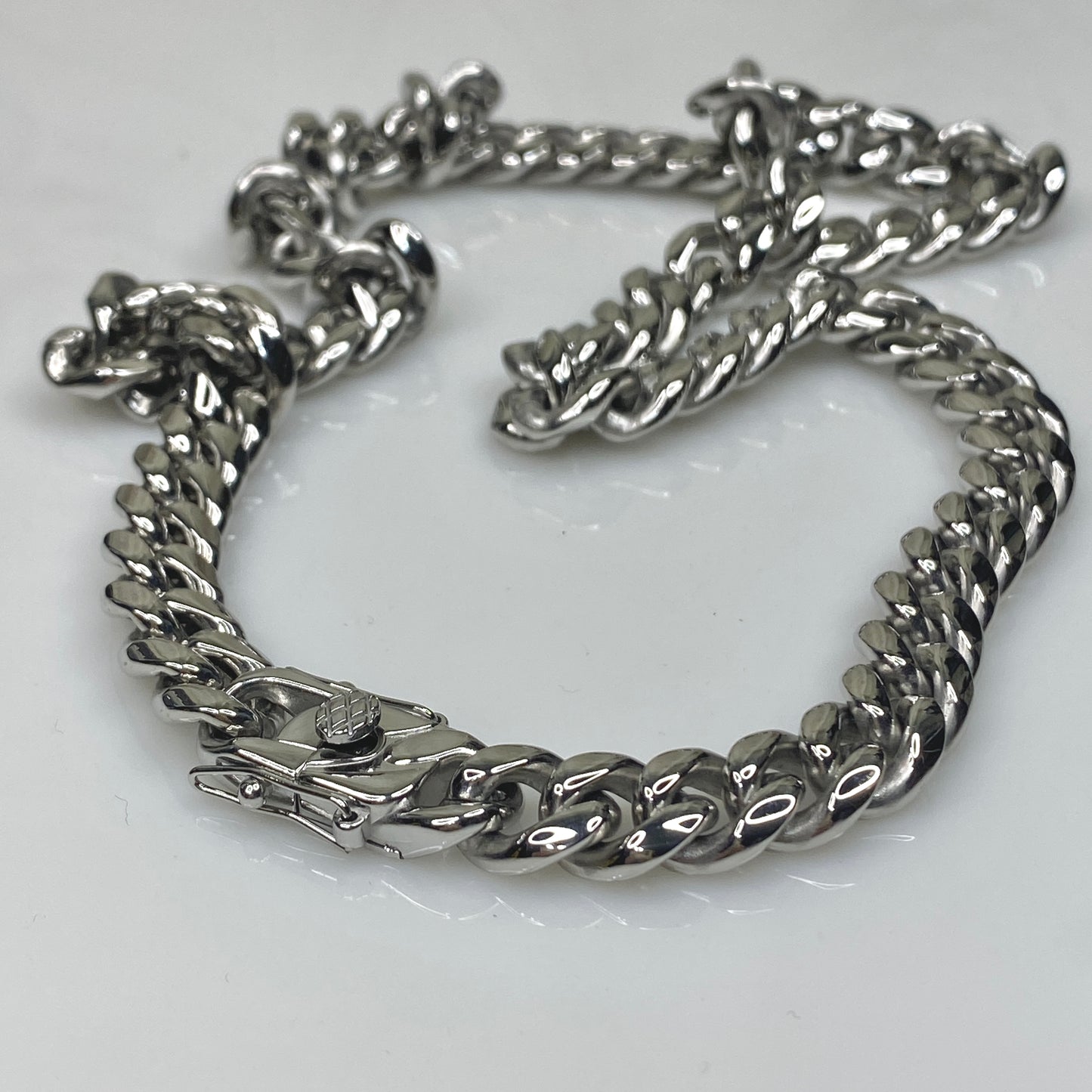 10 mm 3/8" Wide Miami Cuban Link Necklace 316L Stainless Steel