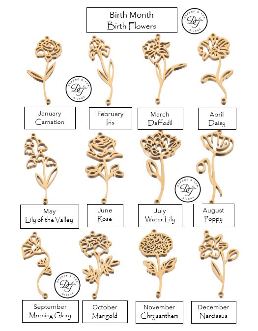 Birth Flower Box Chain Necklace