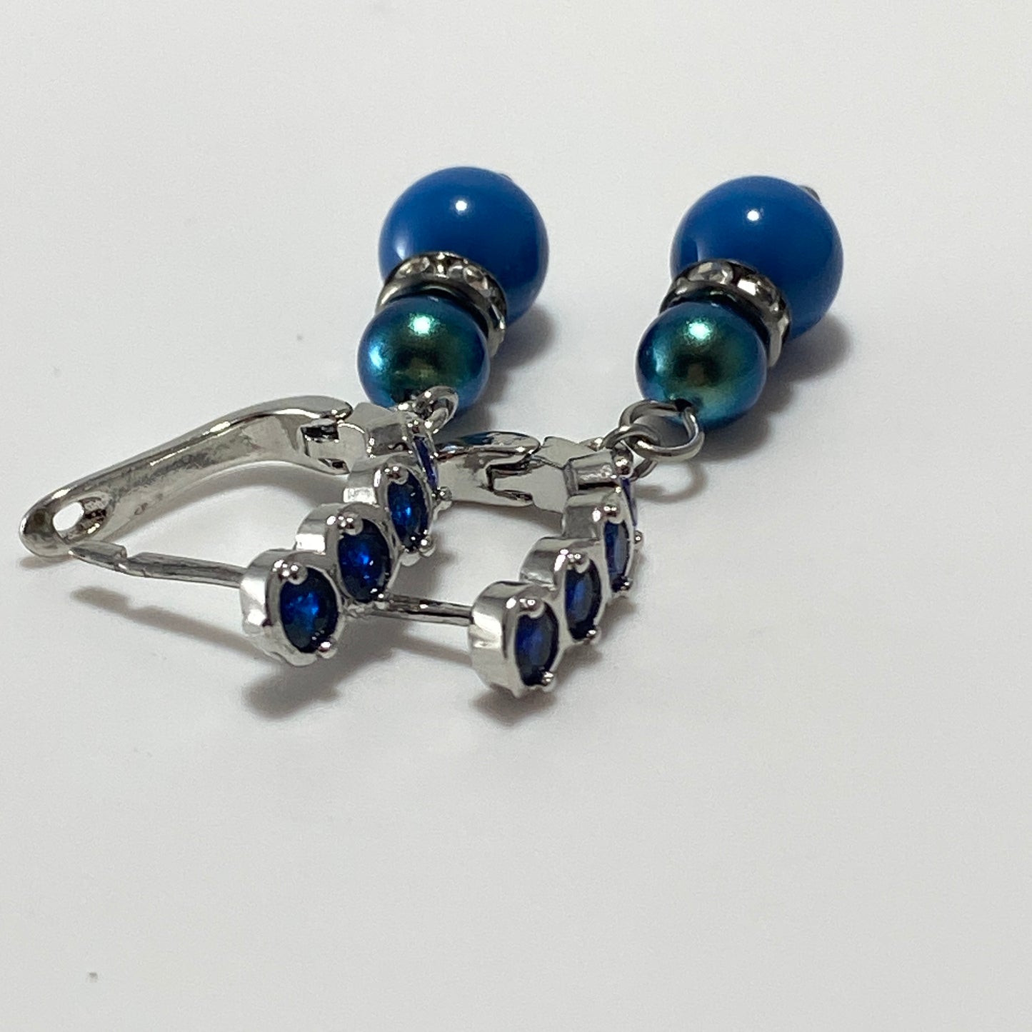 Pearl Cubic Zirconia Hoop Earrings