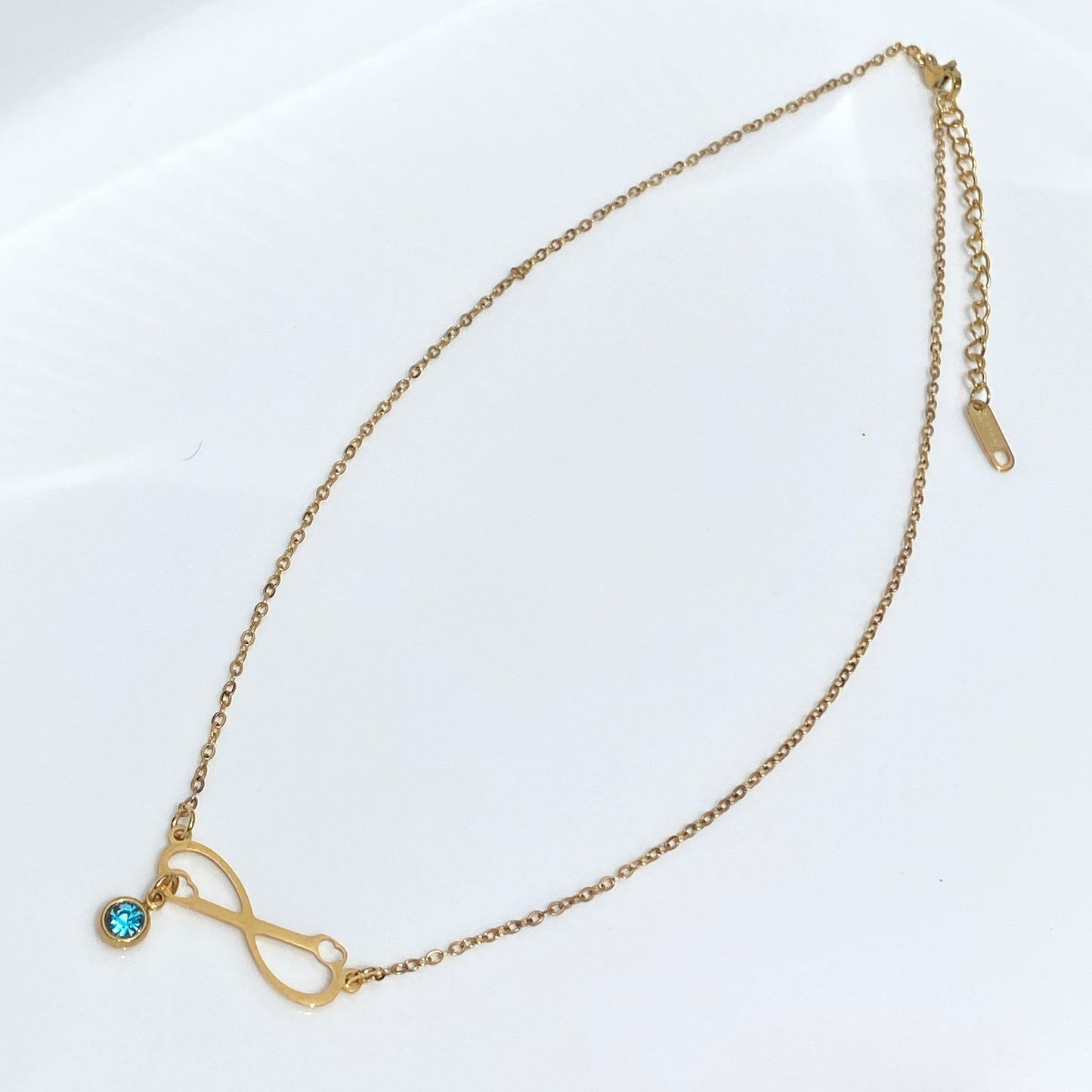 Infinity Birthstone Cable Chain Necklace