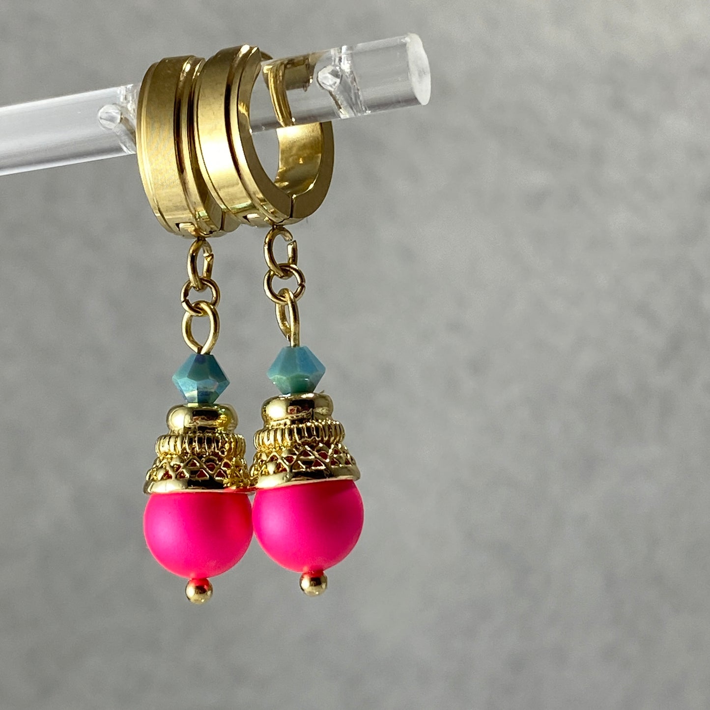 Crystals & Pearls Huggie Hoop Earrings