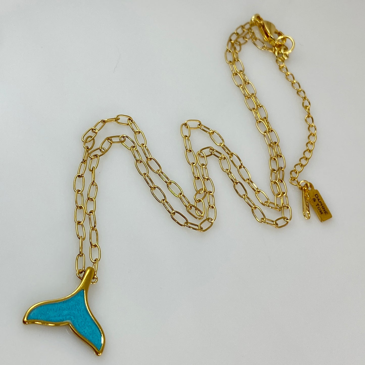 Whale Tail Paperclip Chain Necklace
