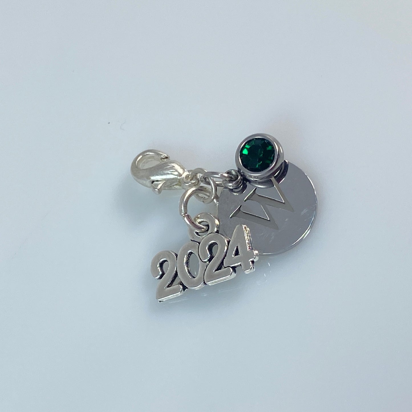 Letter & Birthstone Charm 2024, 2025, 2026
